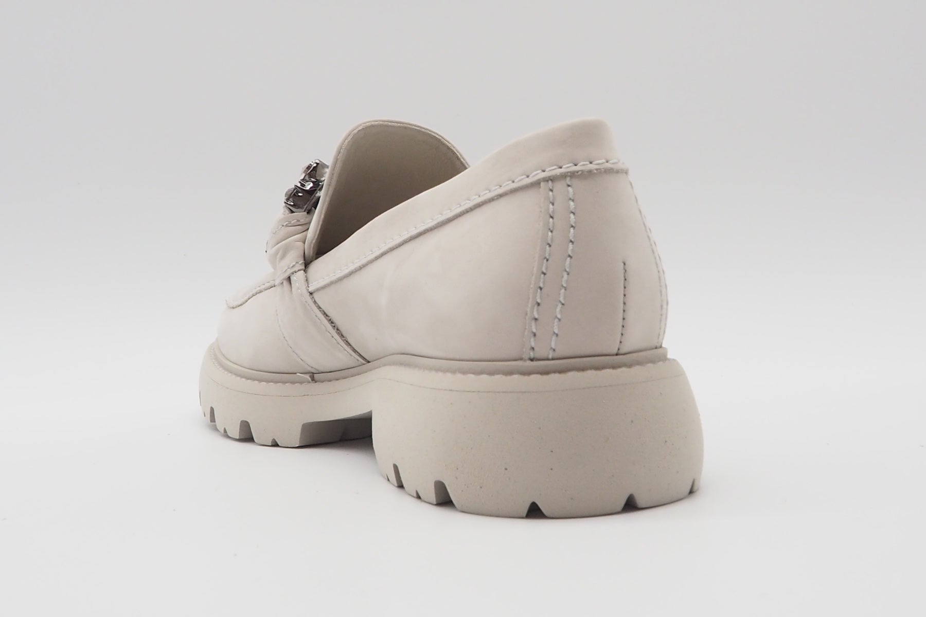 Damen Loafer aus Nubukleder in Sand mit Kristallschnalle - PRINT - Absatz 3cm Damen Loafers & Schnürer Kennel & Schmenger