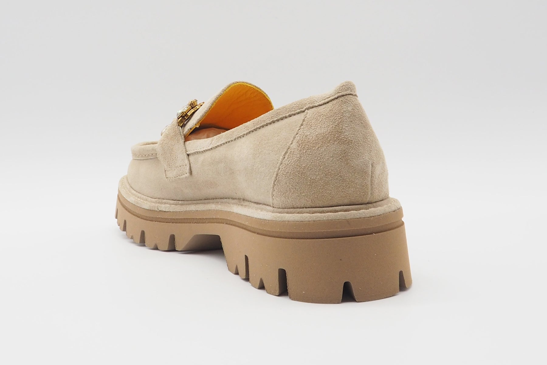 Damen Loafer aus Veloursleder in Beige - Frida - Absatz 2cm Damen Loafers & Schnürer Mara Bini