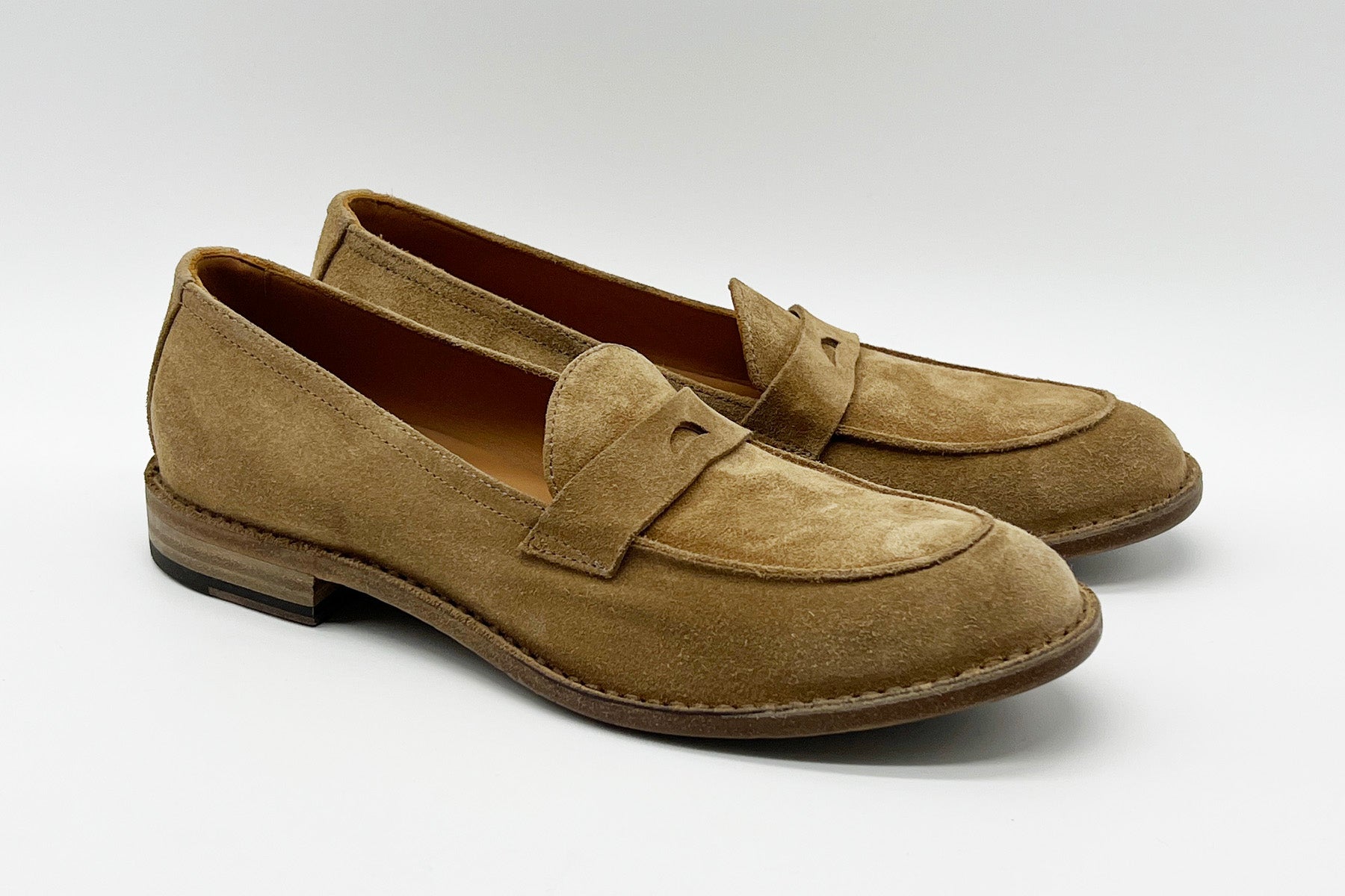 Damen Loafer aus Veloursleder in Mittelbraun Damen Loafers & Schnürer Pantanetti