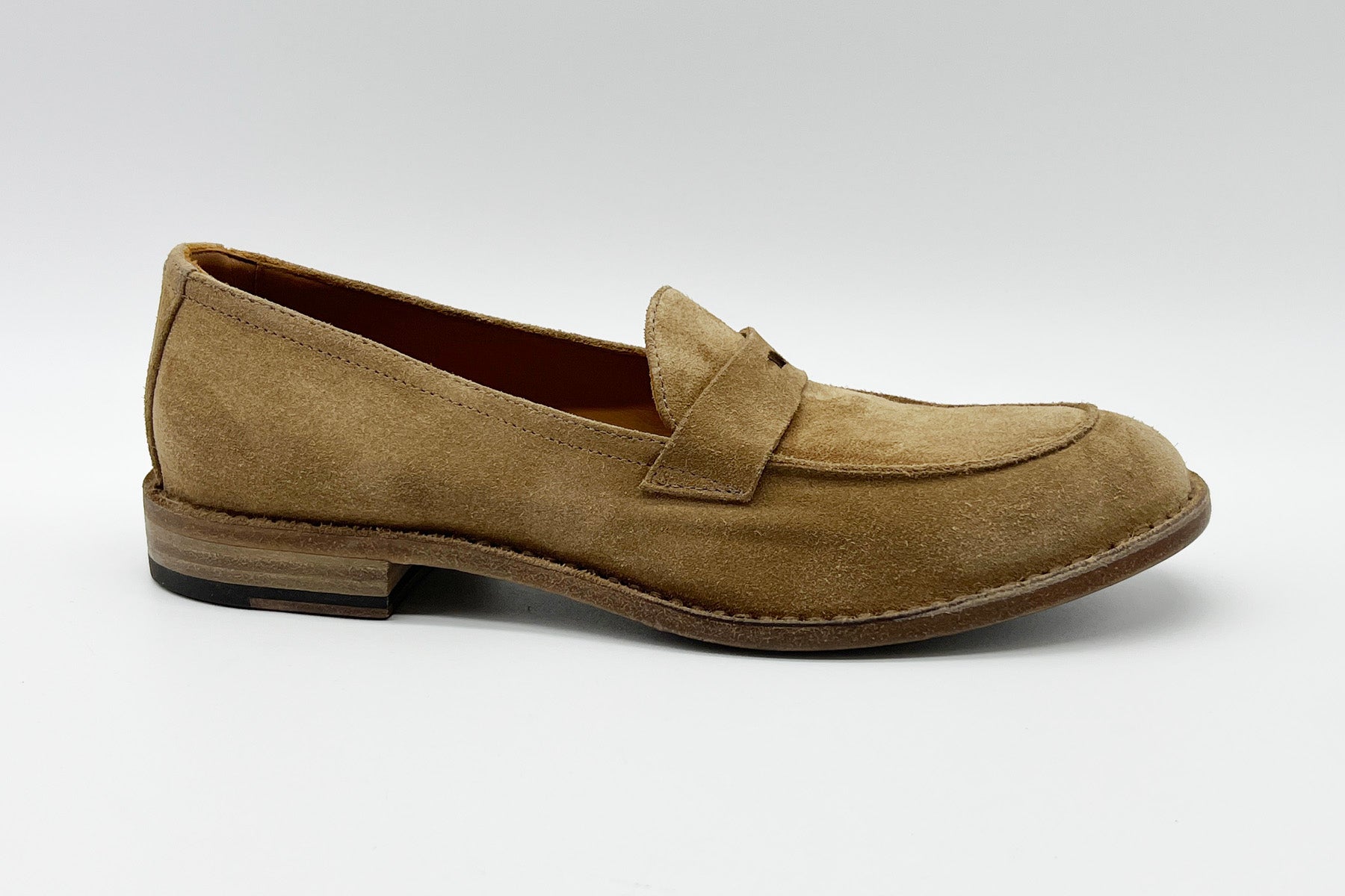 Damen Loafer aus Veloursleder in Mittelbraun Damen Loafers & Schnürer Pantanetti
