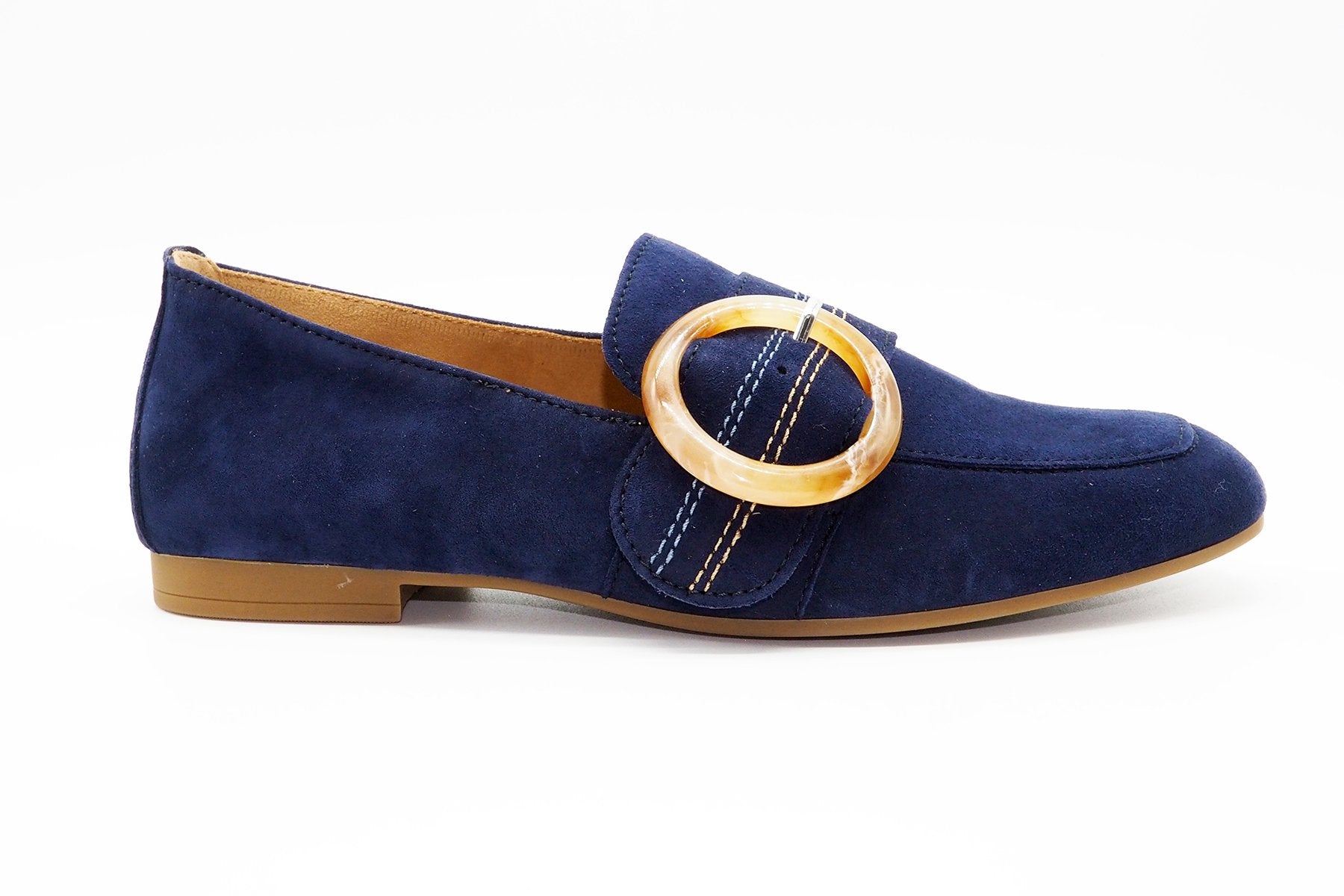 Damen Loafer in Mitternachtsblau mit naturfarbiger Schildpathschnalle Damen Loafers Gabor