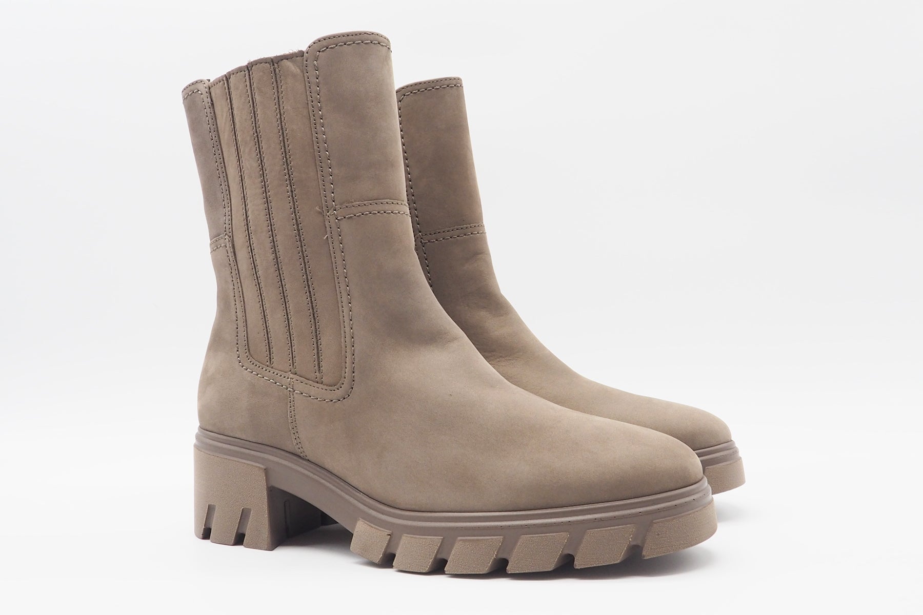 Damen Long Chelsea aus Nubukleder in Fango - Absatz 6cm Damen Boots & Booties Gabor