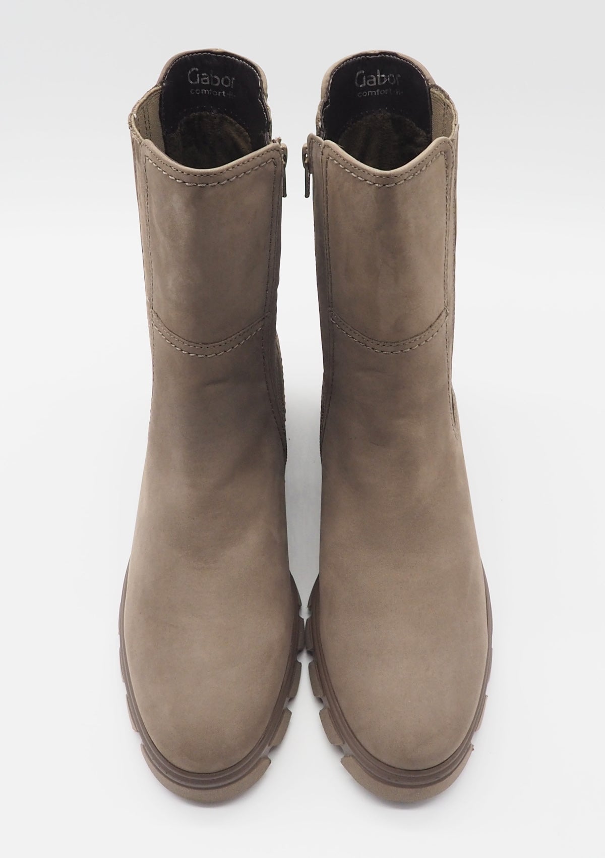Damen Long Chelsea aus Nubukleder in Fango - Absatz 6cm Damen Boots & Booties Gabor