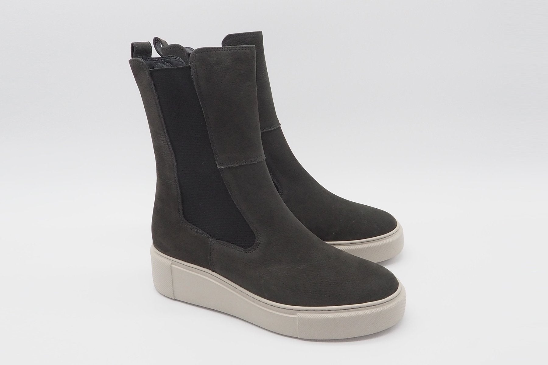 Damen Long Chelsea Boot aus Nubukleder in Dunkelgrau Damen Boots Paul Green