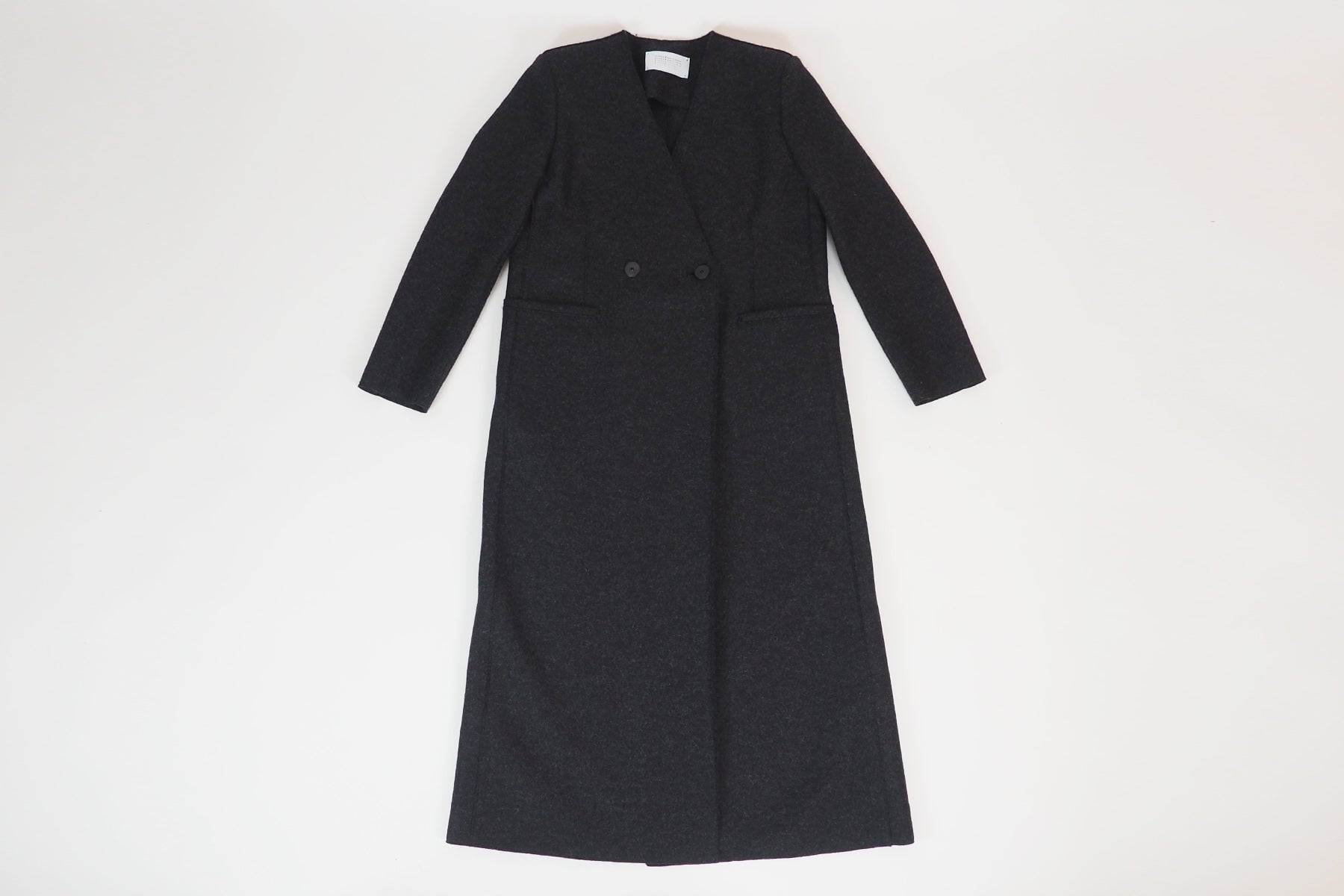 Damen Mantel aus gepresster Wolle in Dunkelgrau Damen Mantel Harris Wharf London