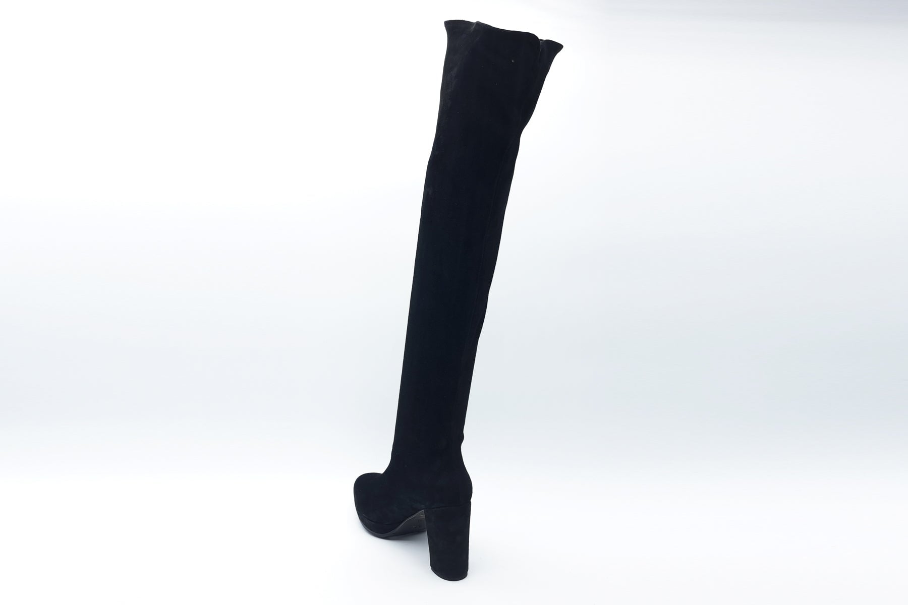 Damen Overknee-Stiefel aus Veloursleder in Schwarz - Absatz 8cm Damen Stiefel Lorenzo Masiero