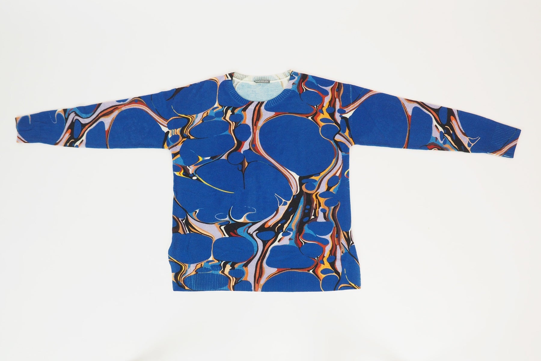 Damen Oversize-Pullover aus feiner Merino Wolle in Blau Damen Pullover in bed with you