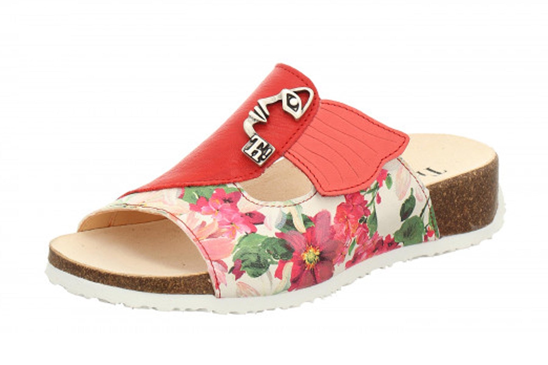 Damen Pantoffel aus Glattleder in Flamingo - Absatz 3cm - Mizzi Damen Naturfußbett Think