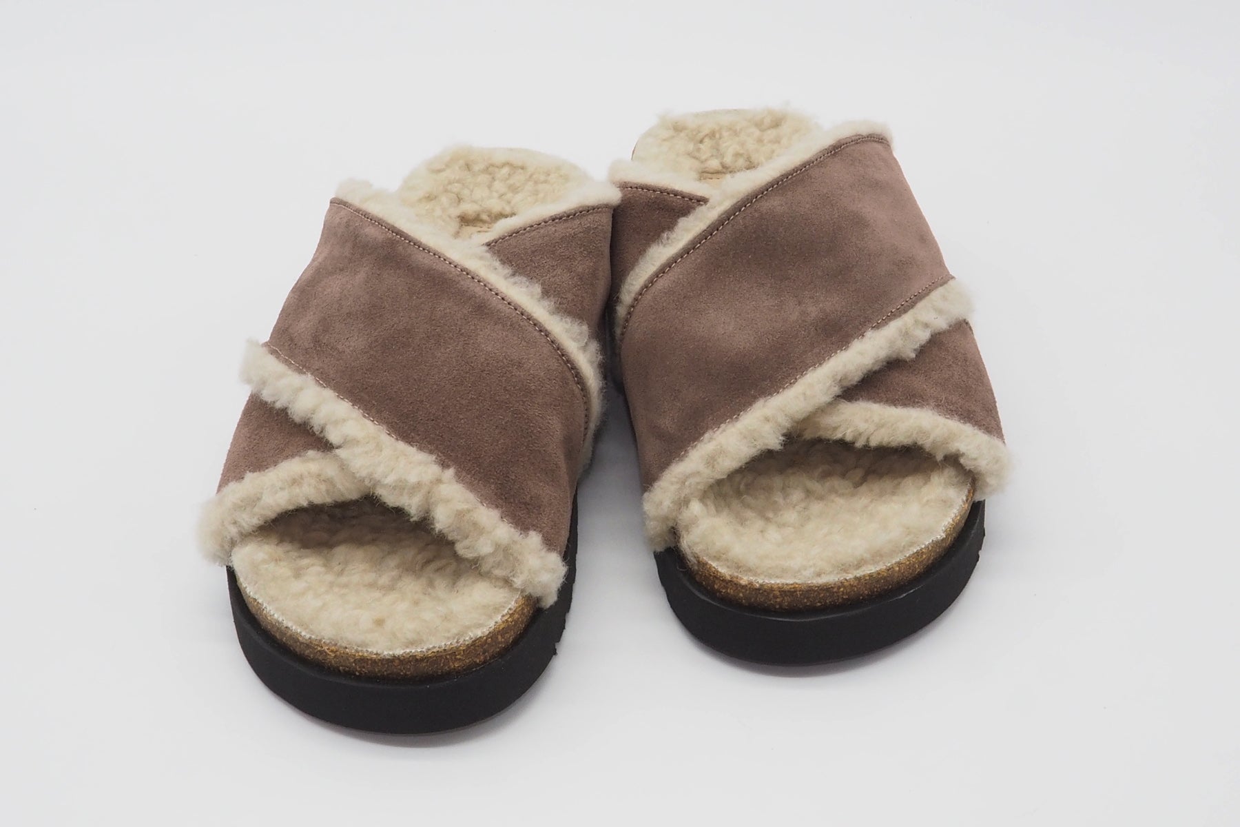 Damen Pantoffel aus Veloursleder und Schurwolle in Neutral & Rosé Damen Mules & Sabots Gabor