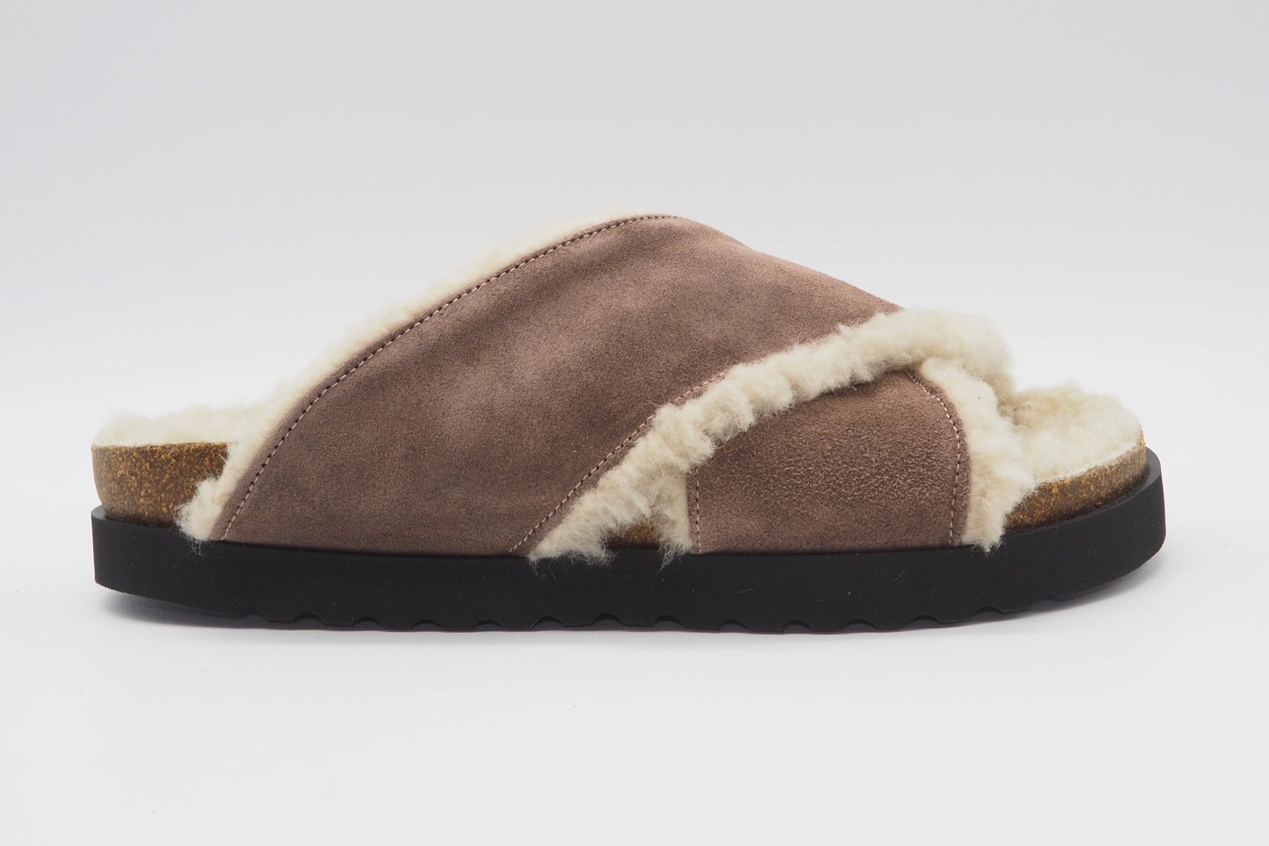 Damen Pantoffel aus Veloursleder und Schurwolle in Neutral & Rosé Damen Mules & Sabots Gabor