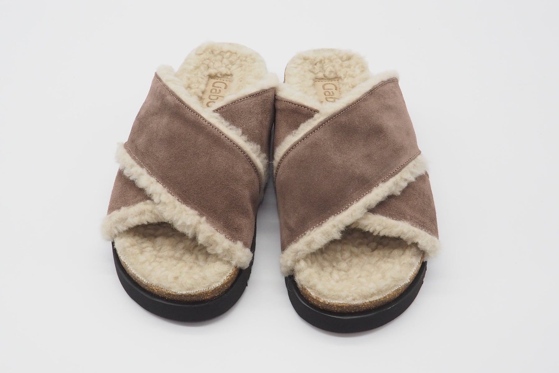 Damen Pantoffel aus Veloursleder und Schurwolle in Neutral & Rosé Damen Mules & Sabots Gabor