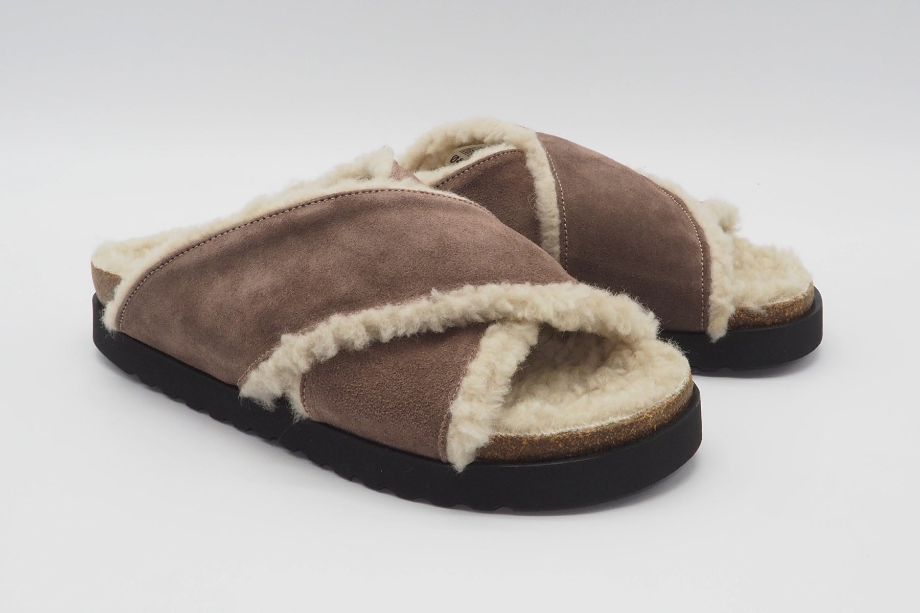 Damen Pantoffel aus Veloursleder und Schurwolle in Neutral & Rosé Damen Mules & Sabots Gabor