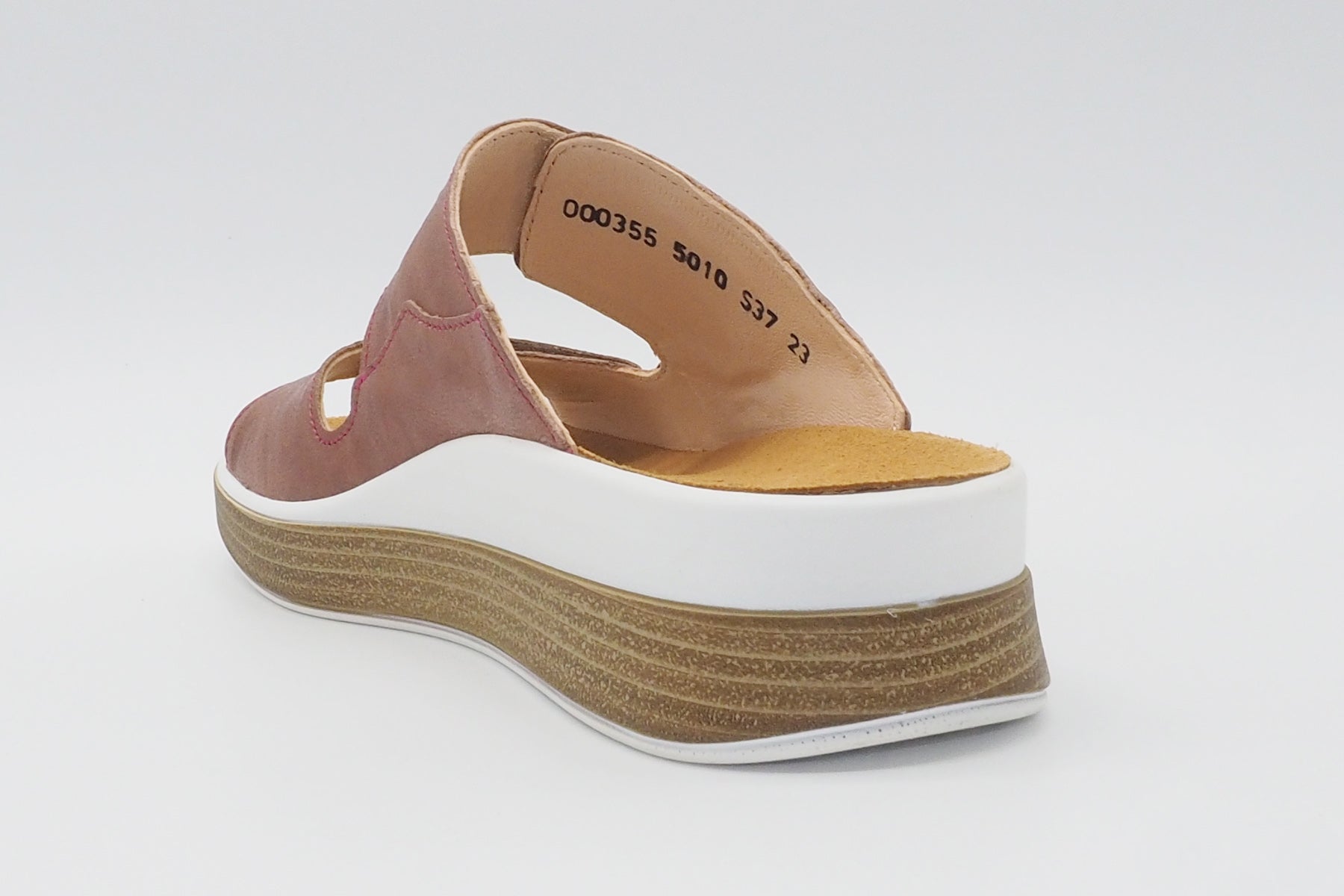 Damen Pantoffel für lose Einlagen aus Glattleder in Burgunder und Print Damen Natur pur Think