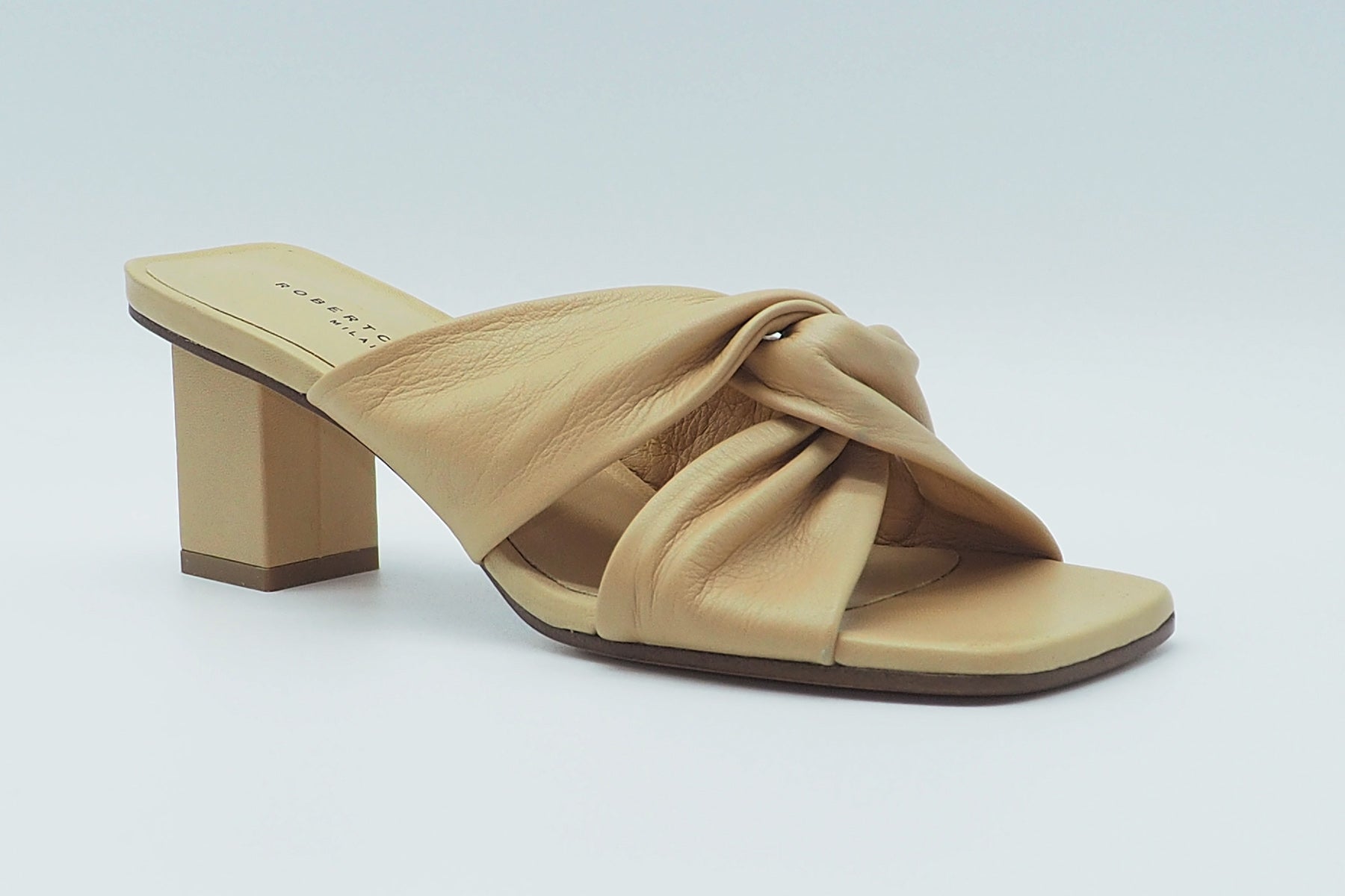 Damen Pantolette aus geflochtenem Leder in Skin Damen Mules & Sabots Roberto Festa