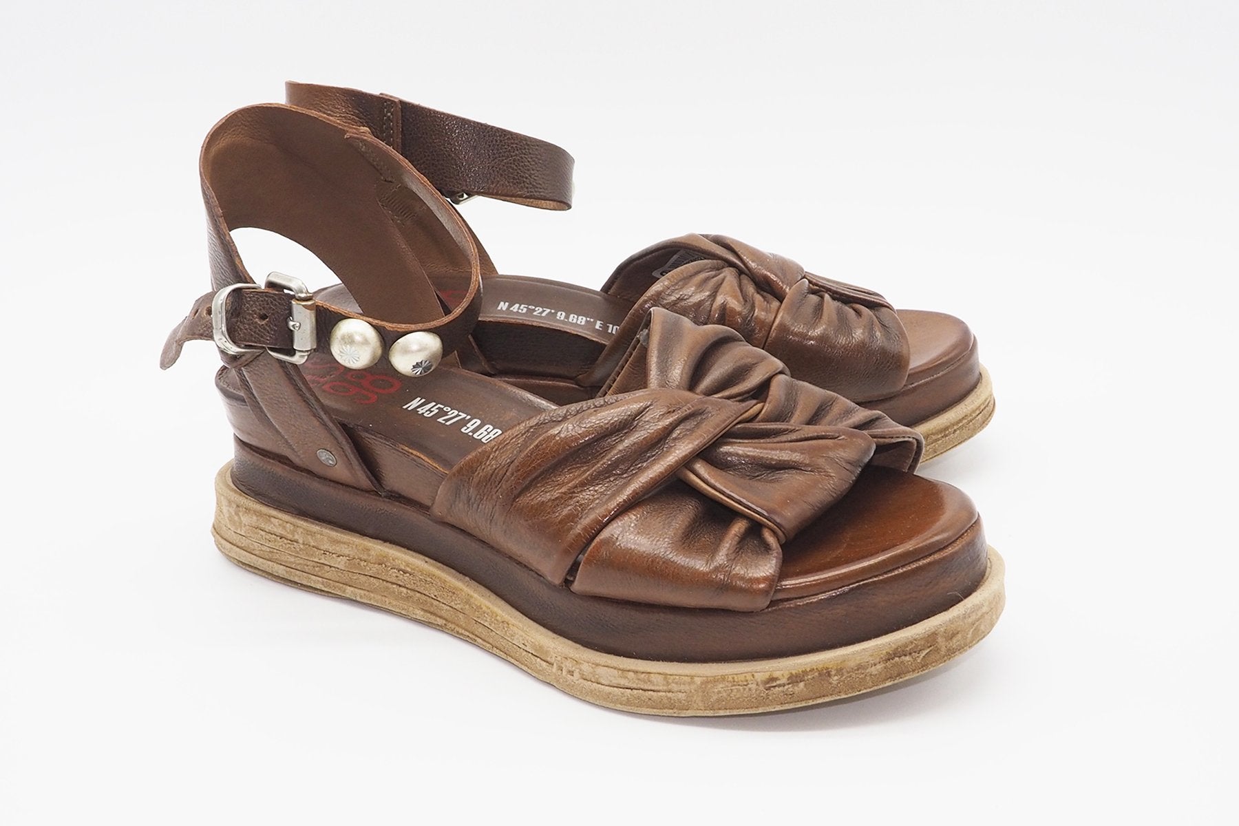 Damen Plateausandale mit sportiver Note in Kastanienbraun Damen Sandalen A.S. 98