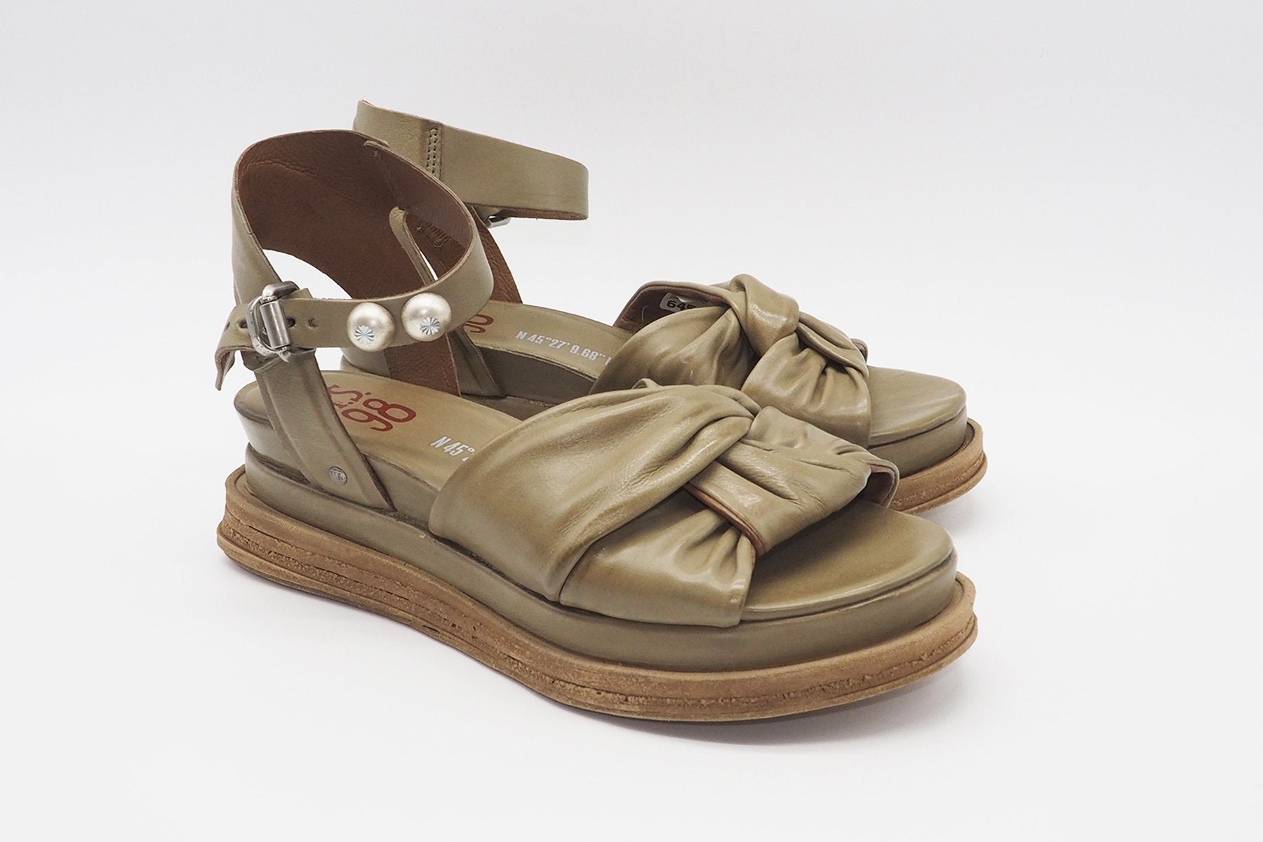 Damen Plateausandale mit sportiver Note in Olivgrün Damen Sandalen A.S. 98