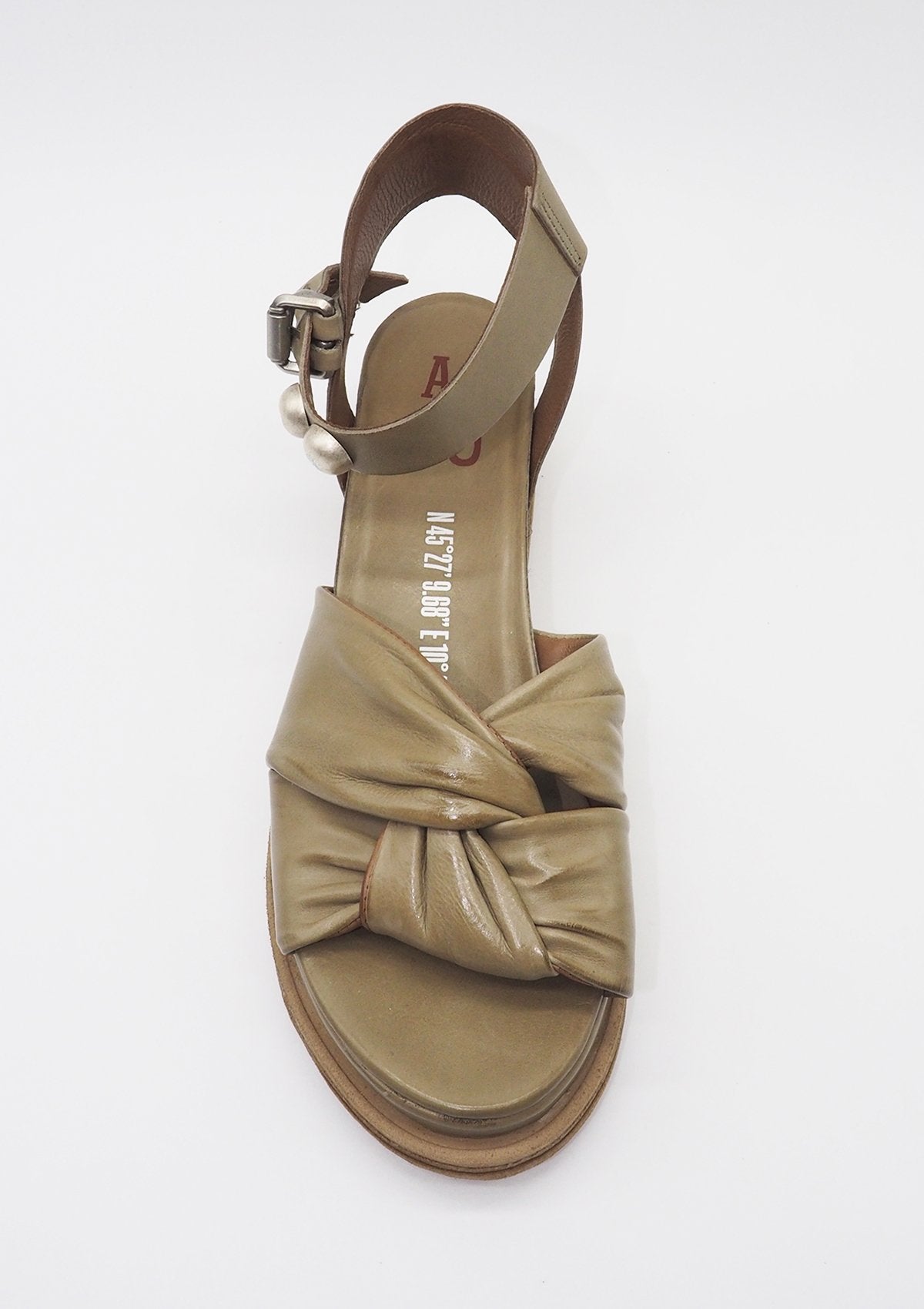 Damen Plateausandale mit sportiver Note in Olivgrün Damen Sandalen A.S. 98
