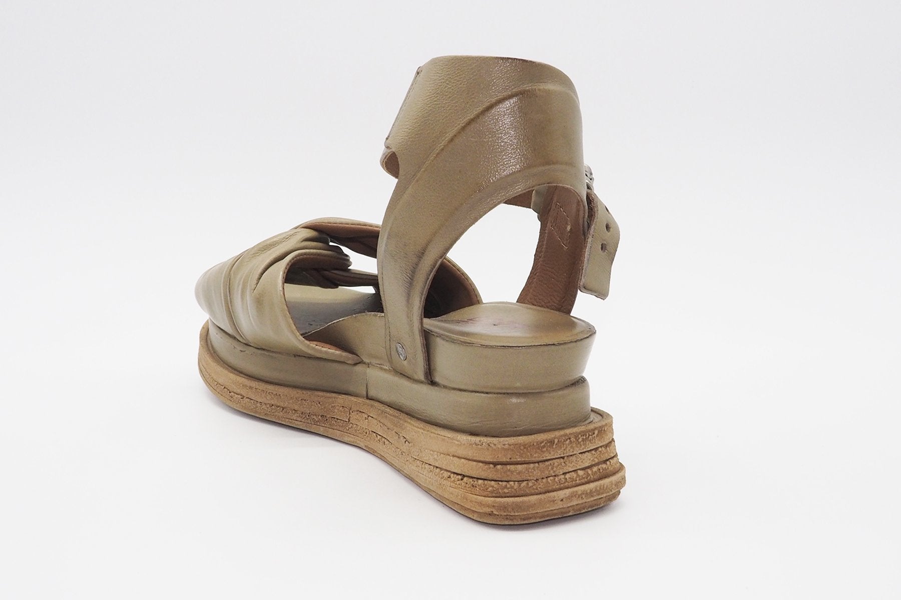 Damen Plateausandale mit sportiver Note in Olivgrün Damen Sandalen A.S. 98