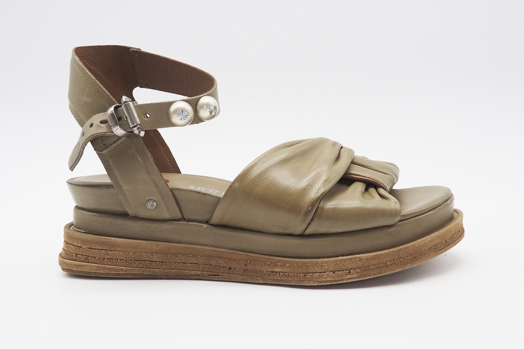 Damen Plateausandale mit sportiver Note in Olivgrün Damen Sandalen A.S. 98