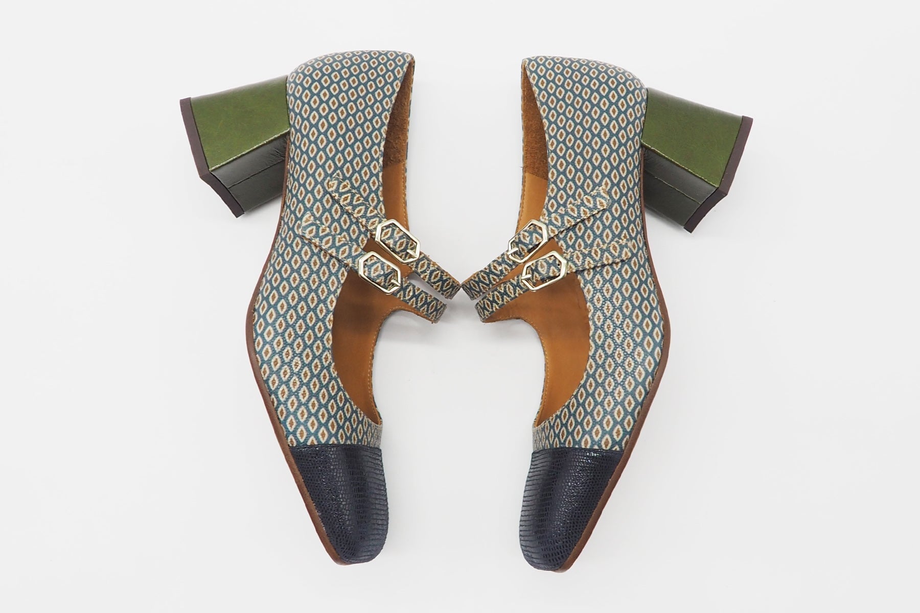 Damen Pumps aus bedrucktem Leder in Multicolor - Absatz 5cm - Vulcano43 Damen Pumps & Slings Chie Mihara