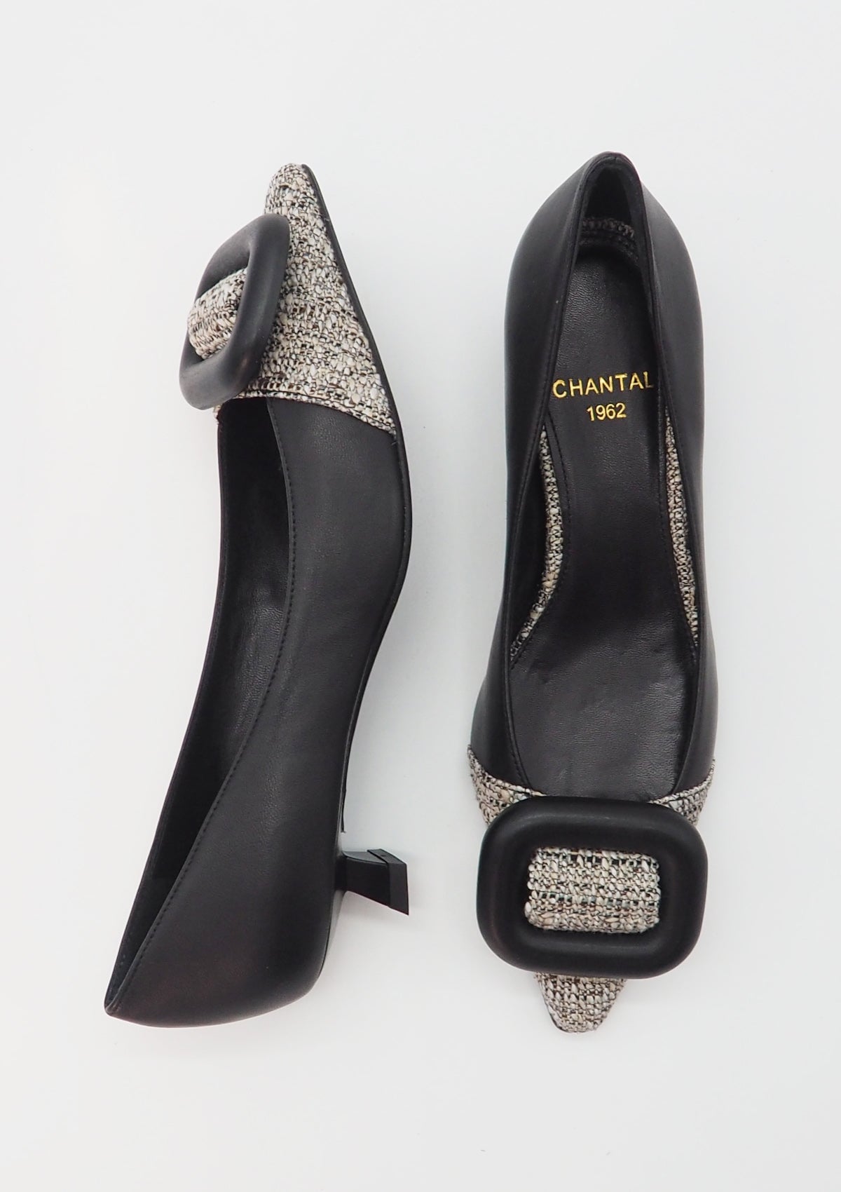 Damen Pumps aus Glattleder & Buklet in Schwarz - Absatz 3cm Damen Pumps & Slings Chantal