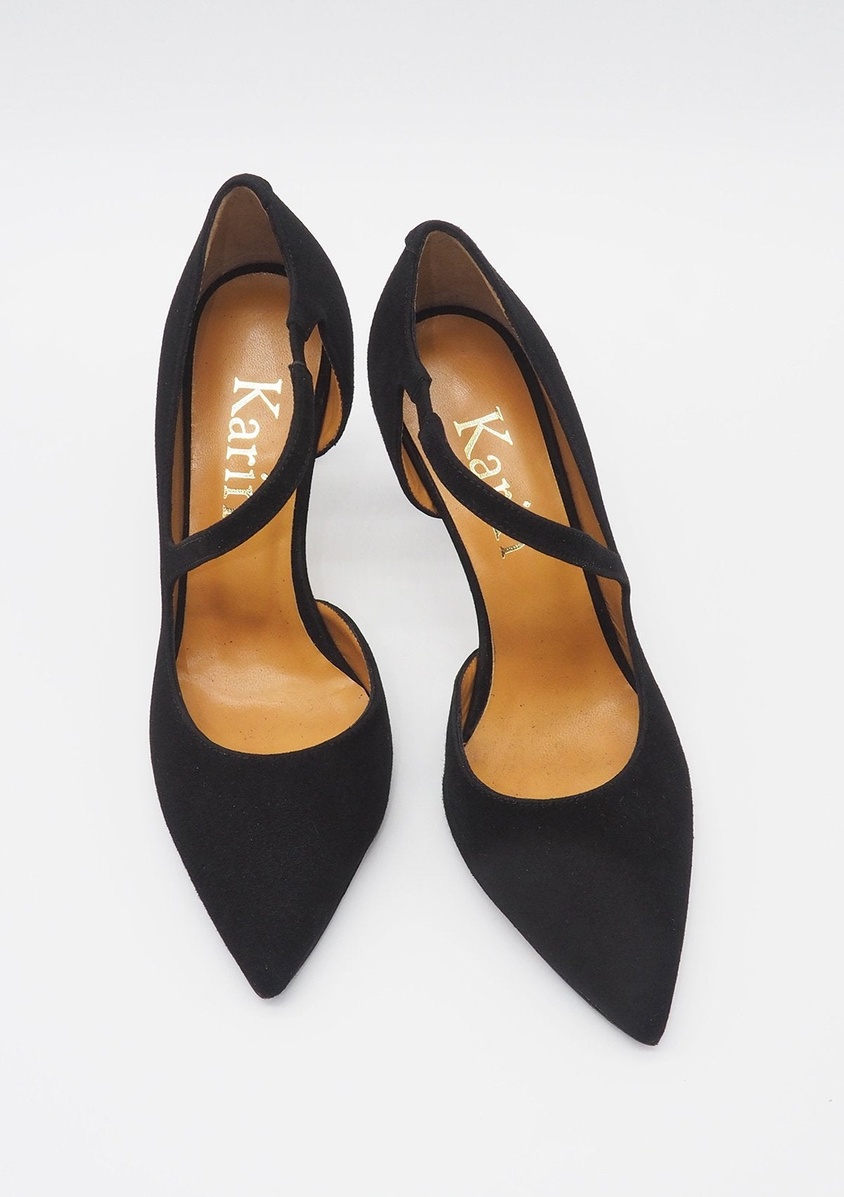 Damen Pumps mit Querbandage - Veloursleder in Tiefschwarz Damen Pumps & Slings Karin