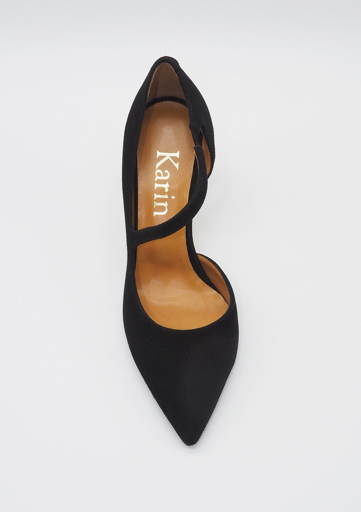 Damen Pumps mit Querbandage - Veloursleder in Tiefschwarz Damen Pumps & Slings Karin