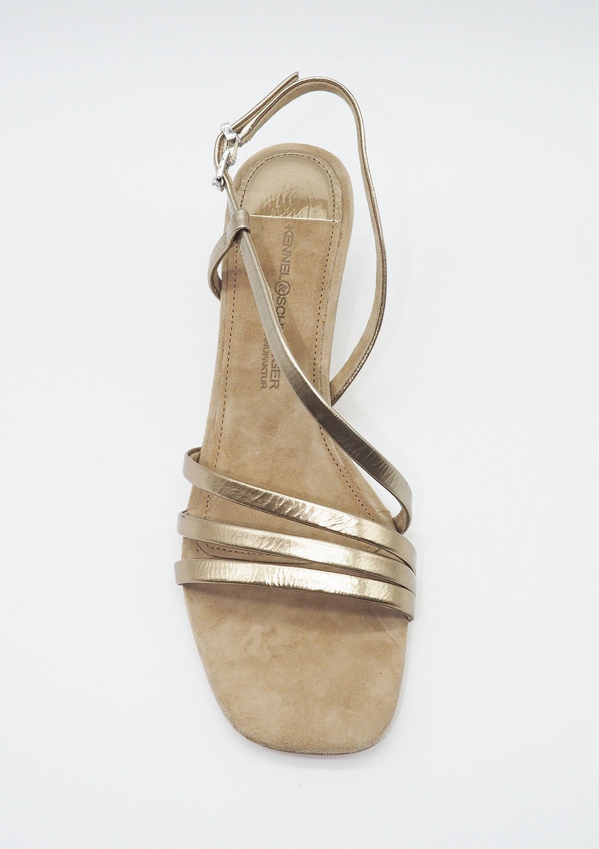 Damen Riemchensandale in mattem Gold Damen Sandalen Kennel & Schmenger