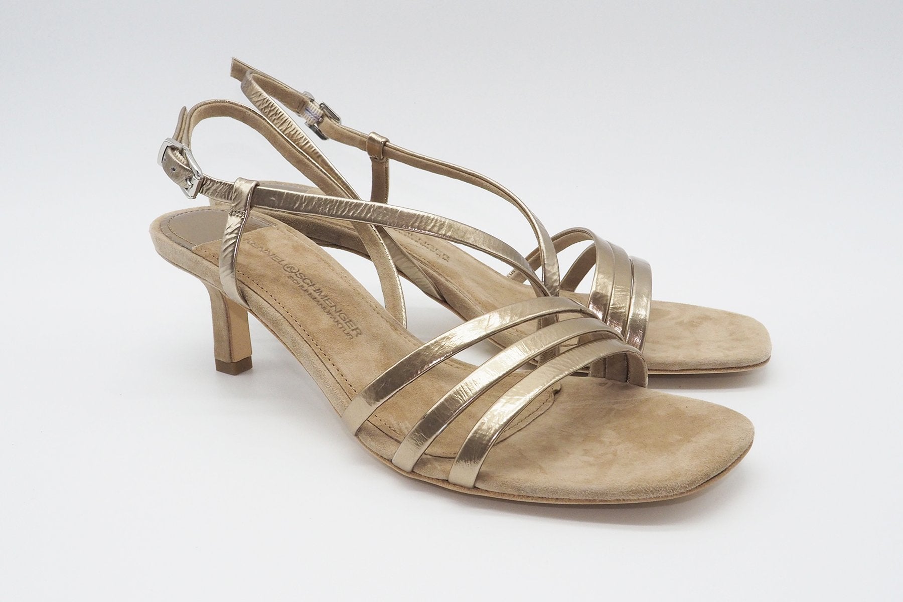 Damen Riemchensandale in mattem Gold Damen Sandalen Kennel & Schmenger