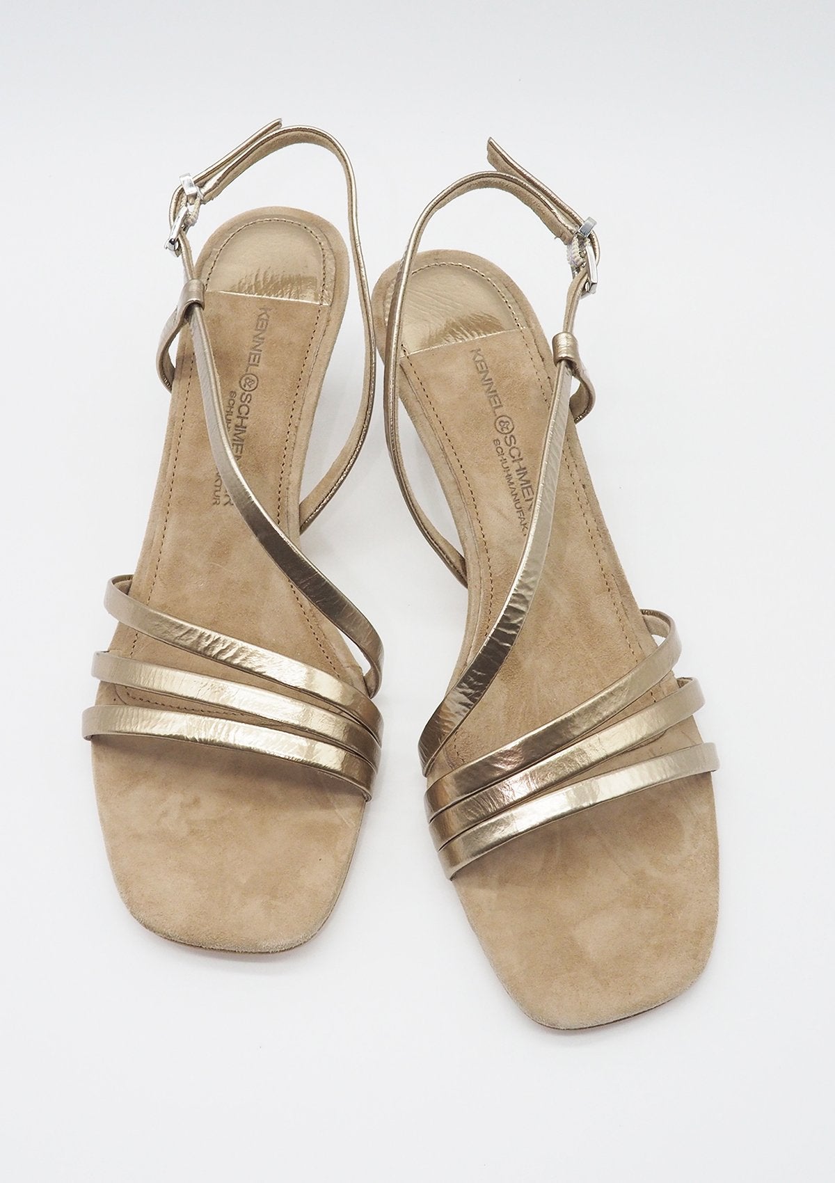 Damen Riemchensandale in mattem Gold Damen Sandalen Kennel & Schmenger