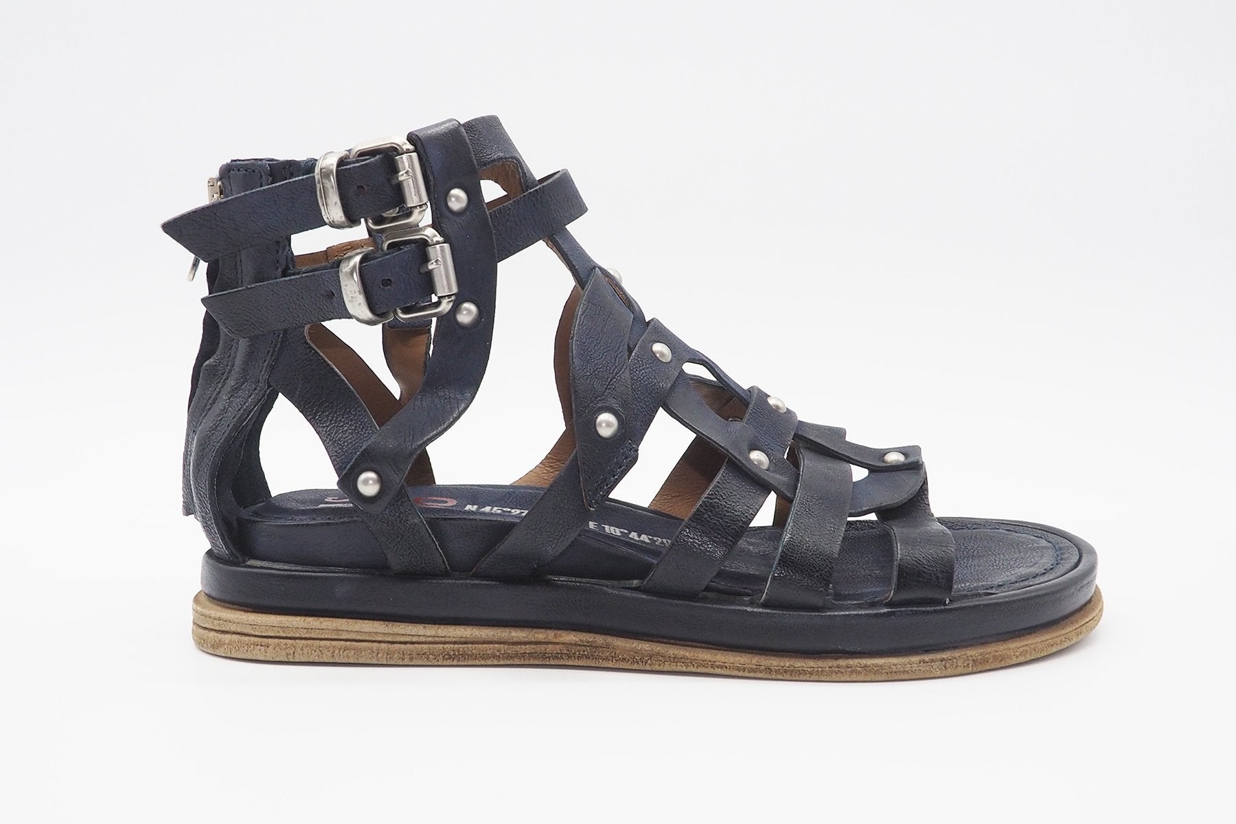 Damen Römersandale in dunkelblauem naturbelassenem Leder Damen Sandalen A.S. 98