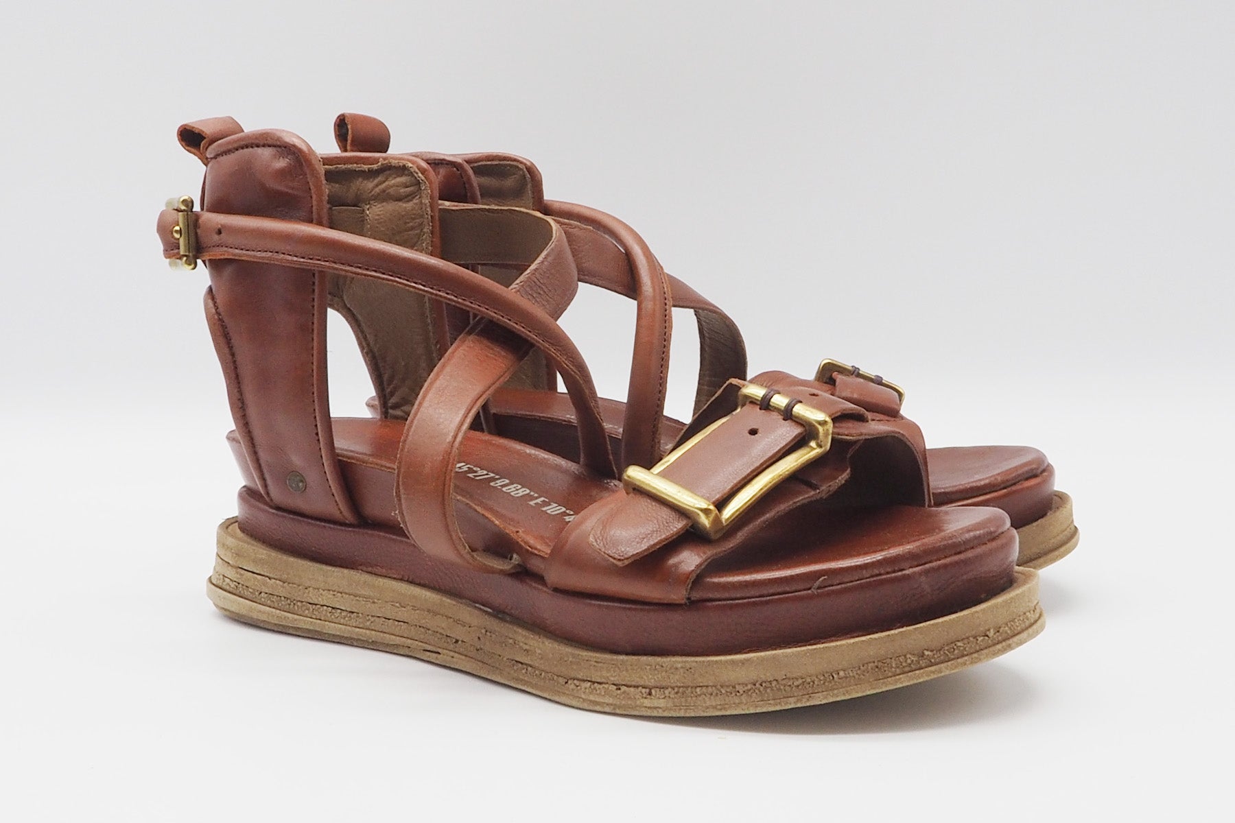 Damen Sandale aus gewaschenem Glattleder in Ziegelrot Damen Sandalen A.S. 98