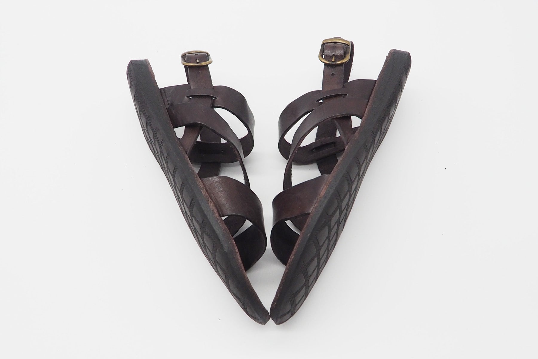 Damen Sandale aus Glattleder in Cafe Damen Sandalen Brador