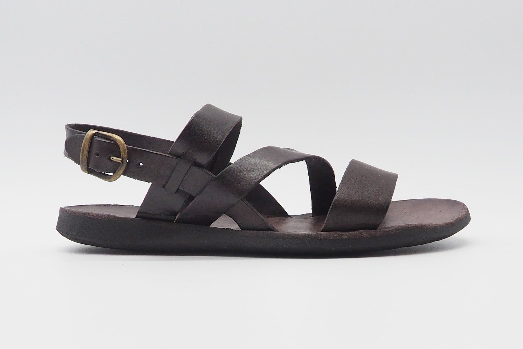 Damen Sandale aus Glattleder in Cafe Damen Sandalen Brador