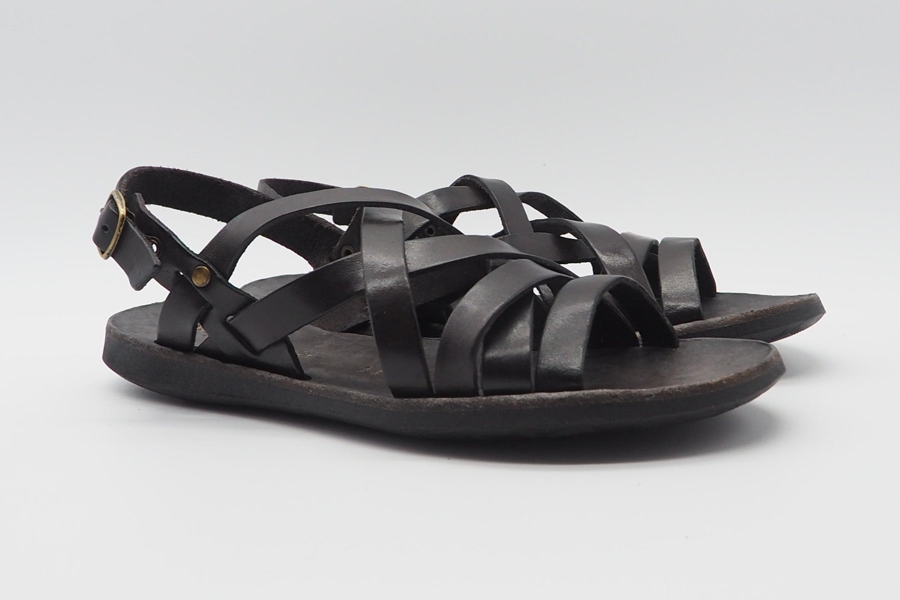 Damen Sandale aus Glattleder in Dunkelbraun Damen Sandalen Brador