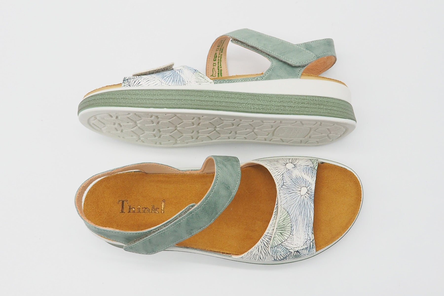 Damen Sandale aus Leder in Denim - Absatz 3cm - Meggie Damen Sandalen Think