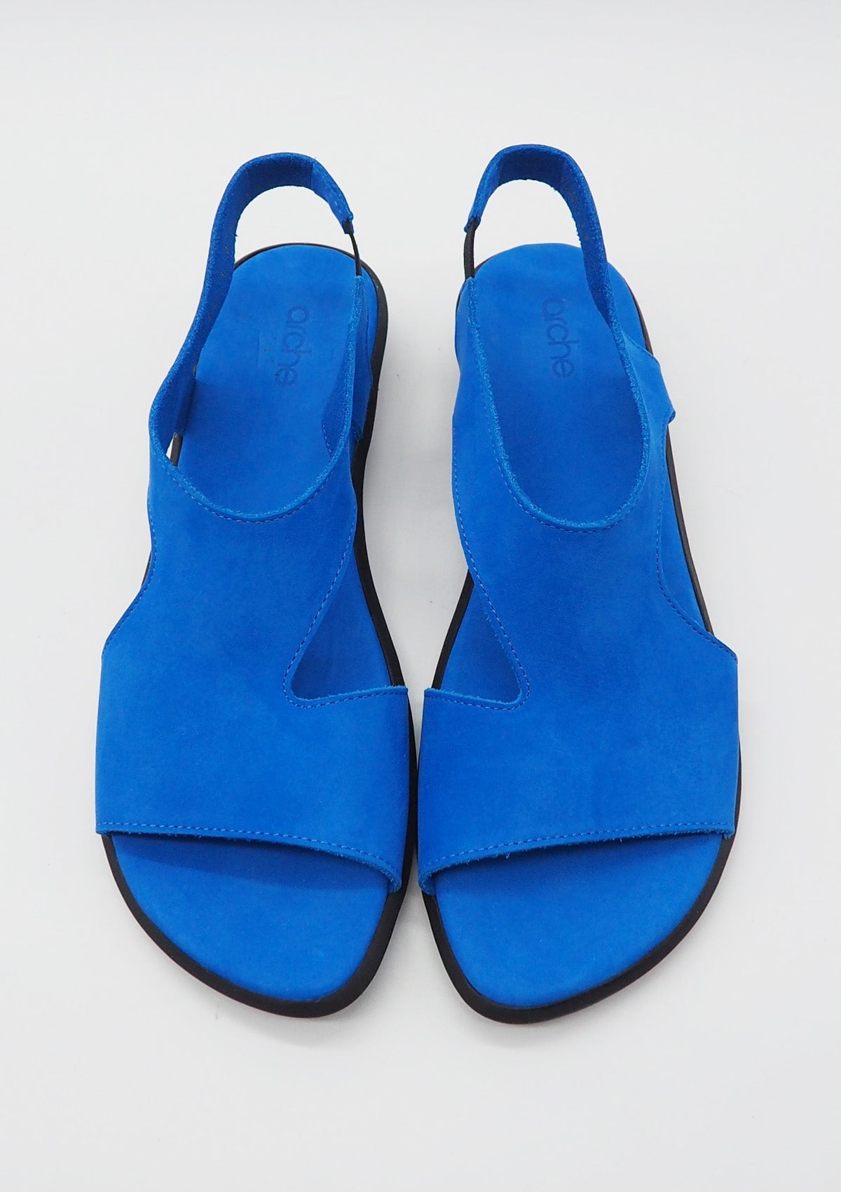 Damen Sandale aus Nubukleder in Blau - Absatz 3cm - Saoxxi Damen Sandalen Arche