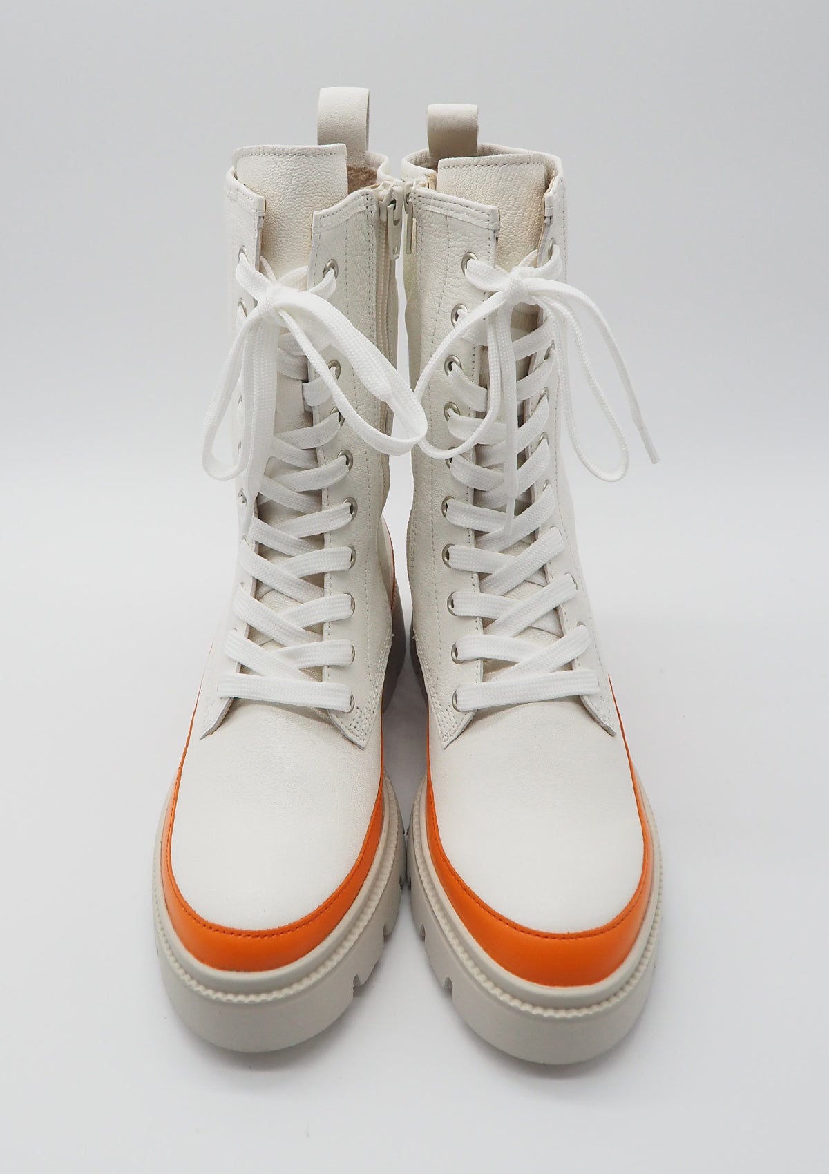 Damen Schnürboot aus Glattleder in Latte & Orange - Innenfutter Fell Damen Schnürboots Gabor