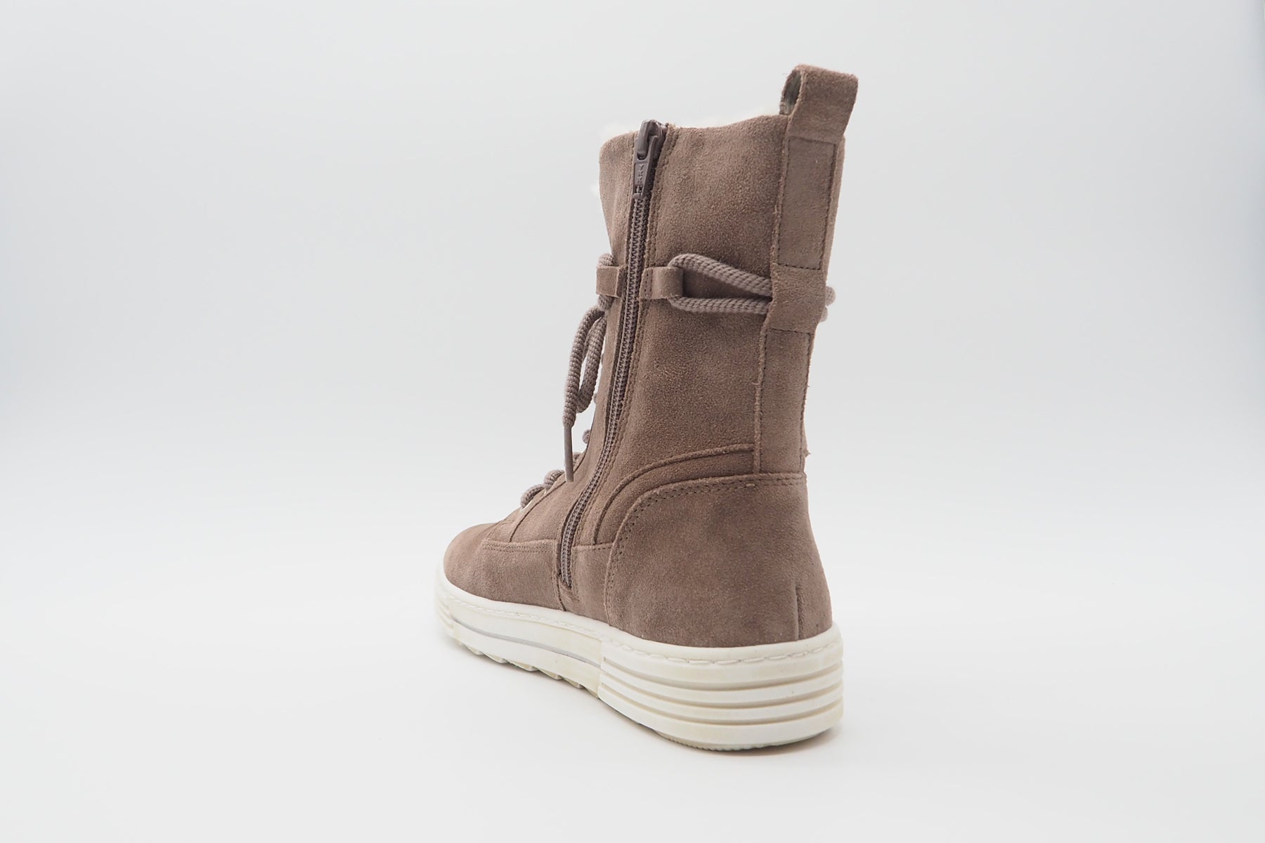 Damen Schnürboot aus Nubukleder in Darkrose - Innenfutter Lammfell Damen Schnürboots Gabor