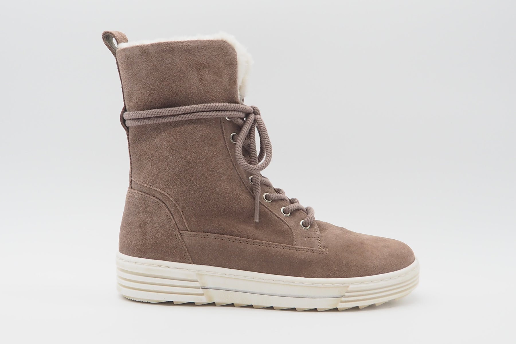 Damen Schnürboot aus Nubukleder in Darkrose - Innenfutter Lammfell Damen Schnürboots Gabor