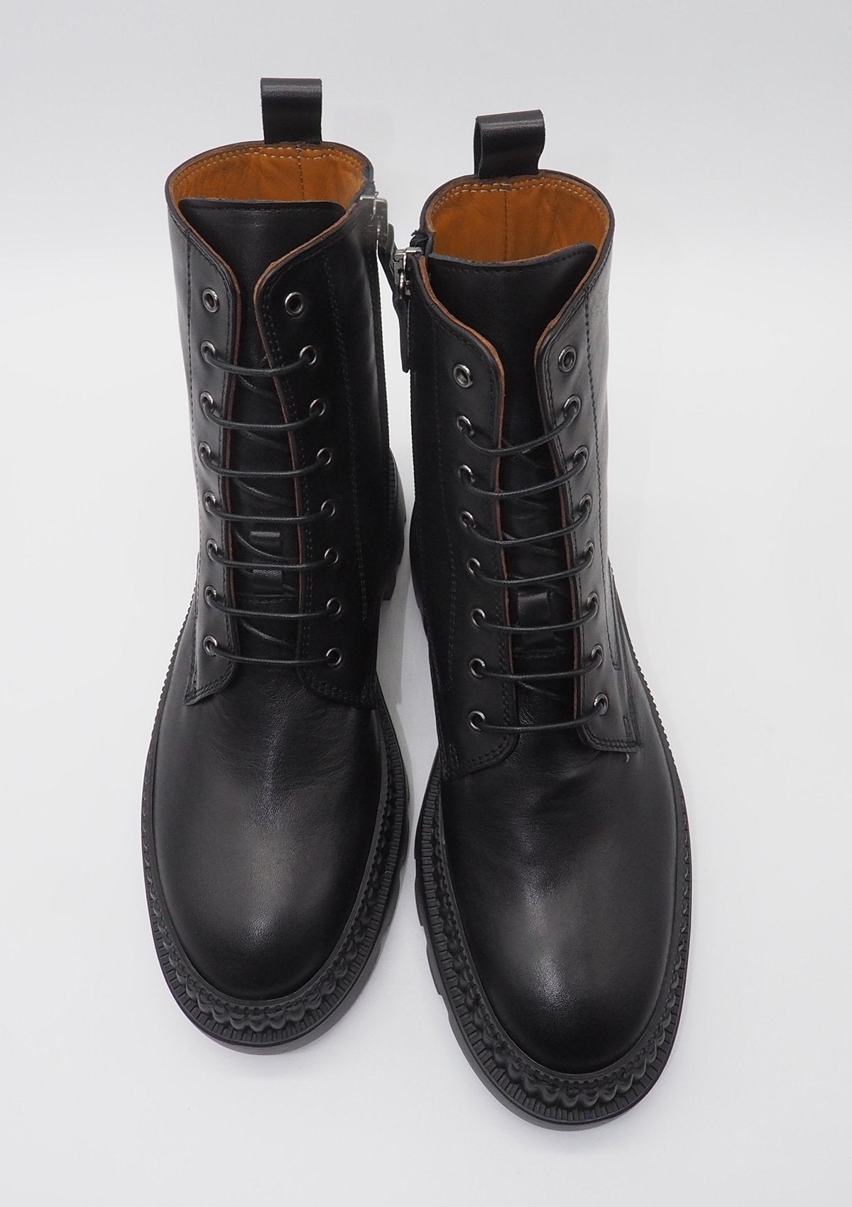 Damen Schnürboots auf Volumensohle aus Leder in Schwarz Damen Schnürboots Karin
