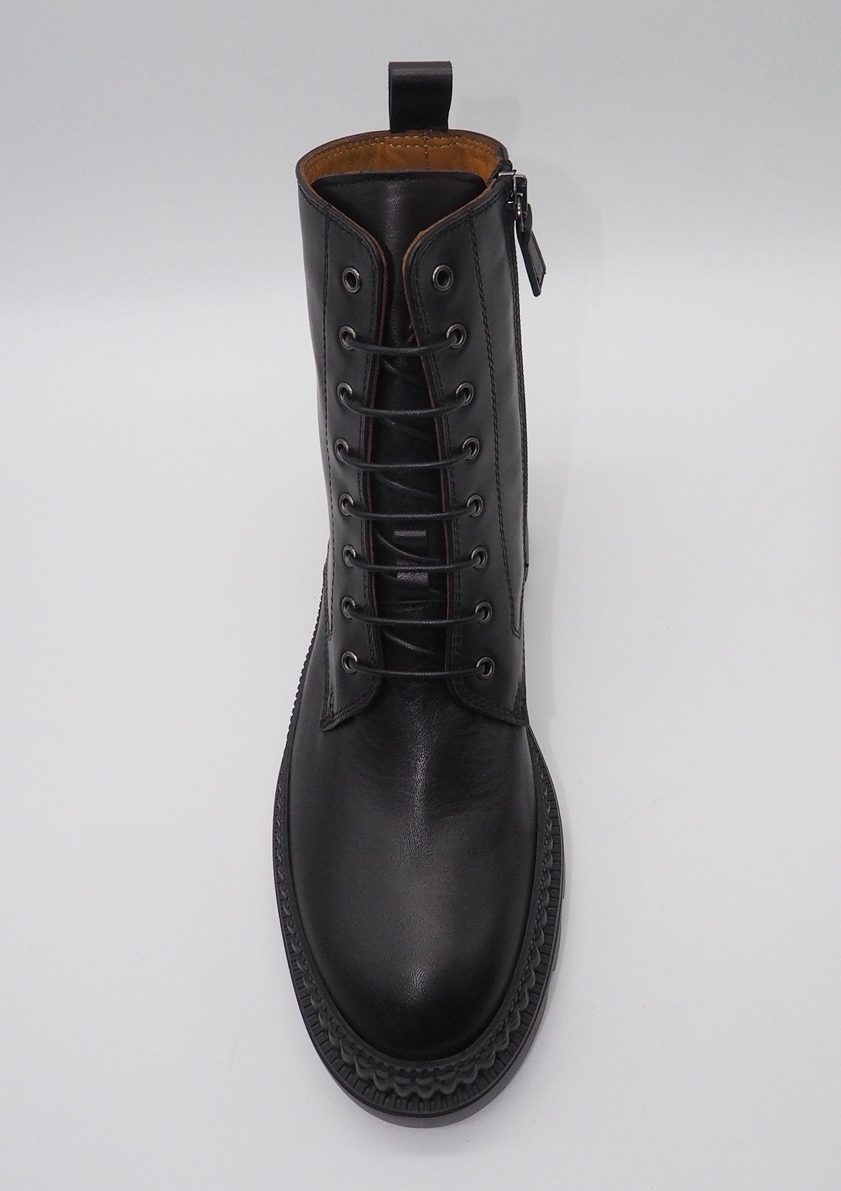 Damen Schnürboots auf Volumensohle aus Leder in Schwarz Damen Schnürboots Karin