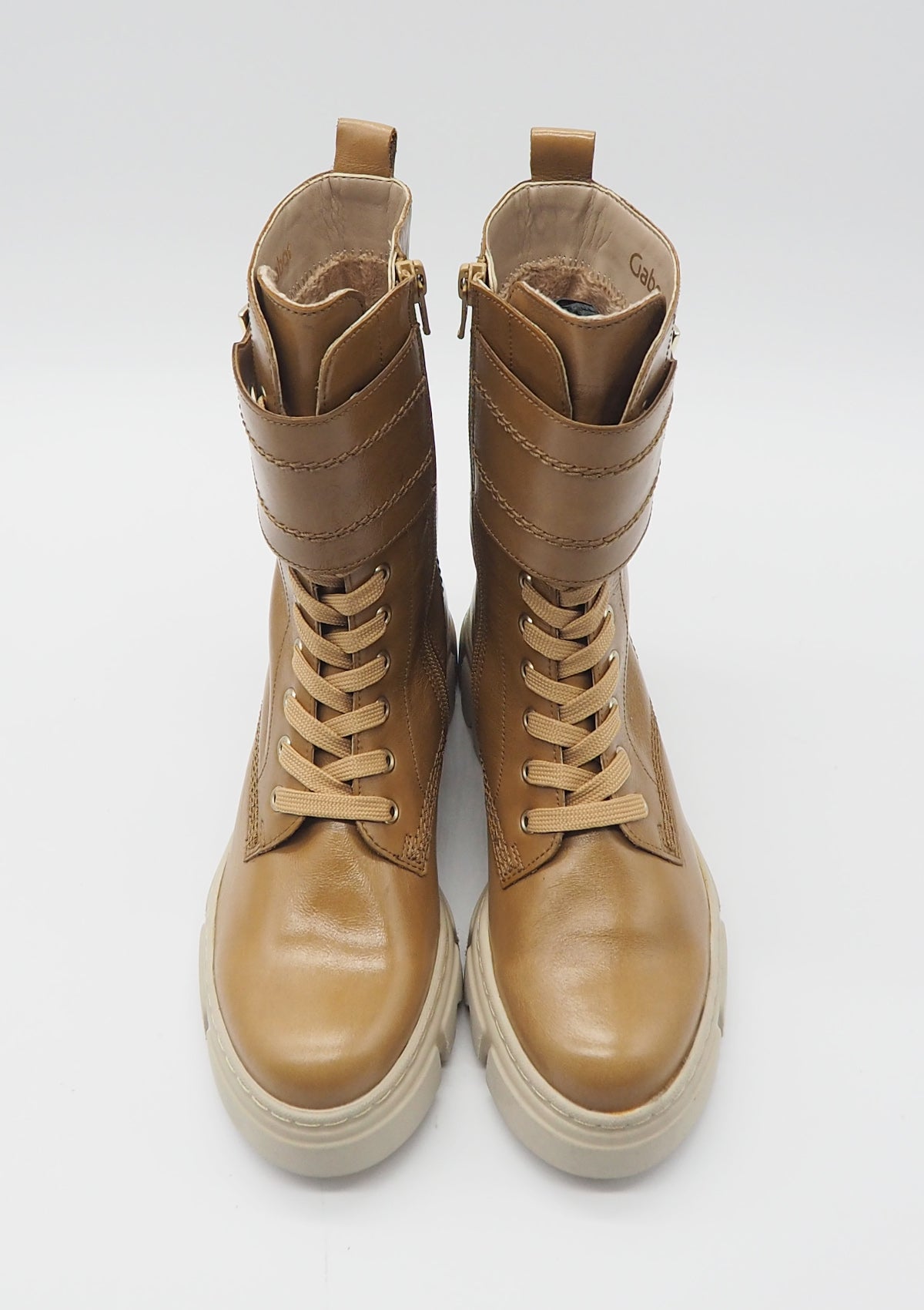 Damen Schnürboots aus Glatteder in Chino - Absatz 5cm Damen Schnürboots Gabor