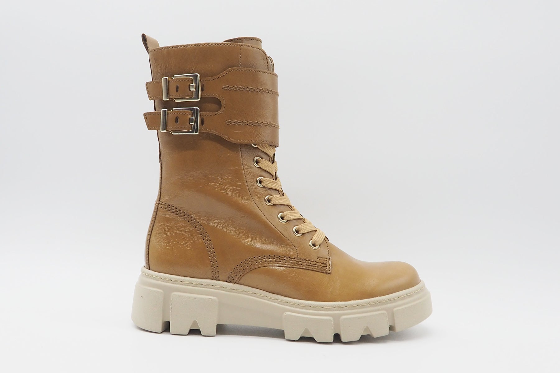 Damen Schnürboots aus Glatteder in Chino - Absatz 5cm Damen Schnürboots Gabor