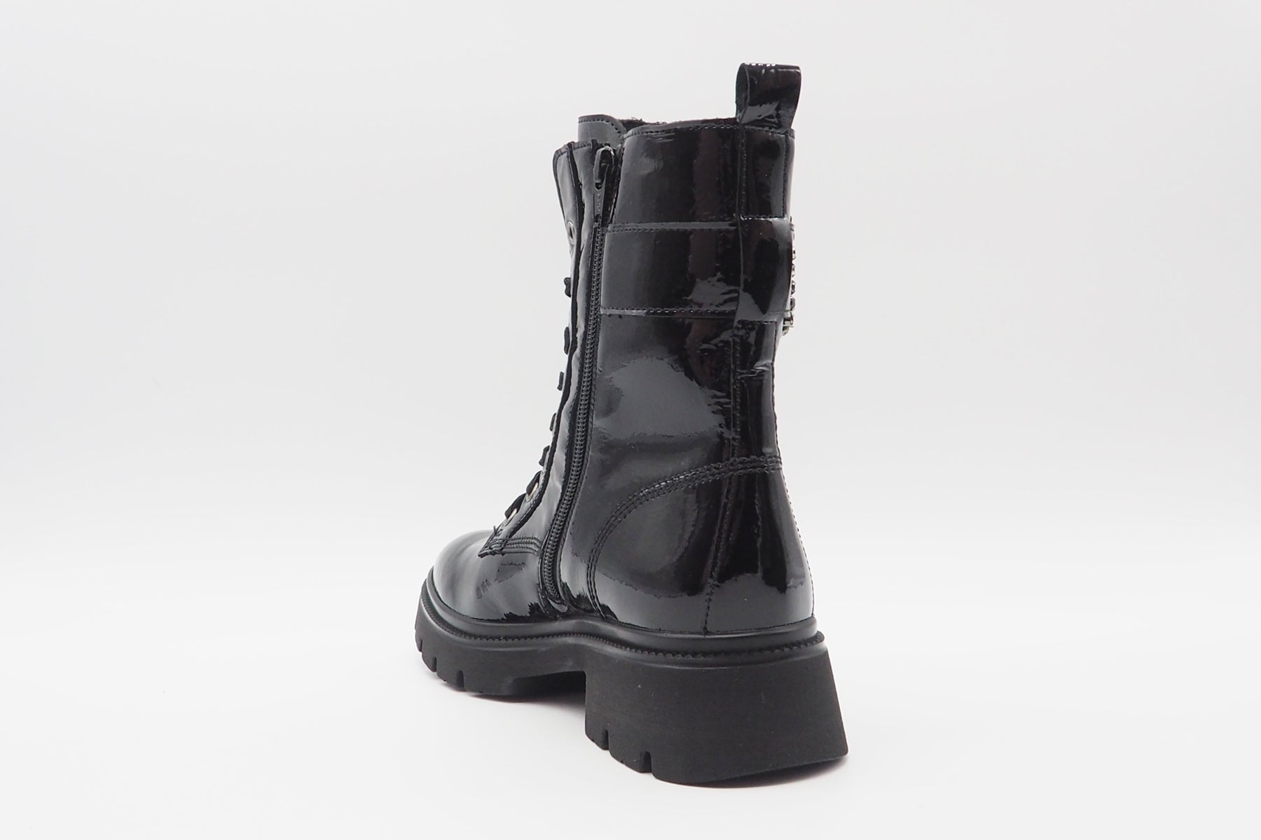 Damen Schnürboots aus Lackleder in Schwarz -Absatz 2cm Damen Schnürboots Gabor