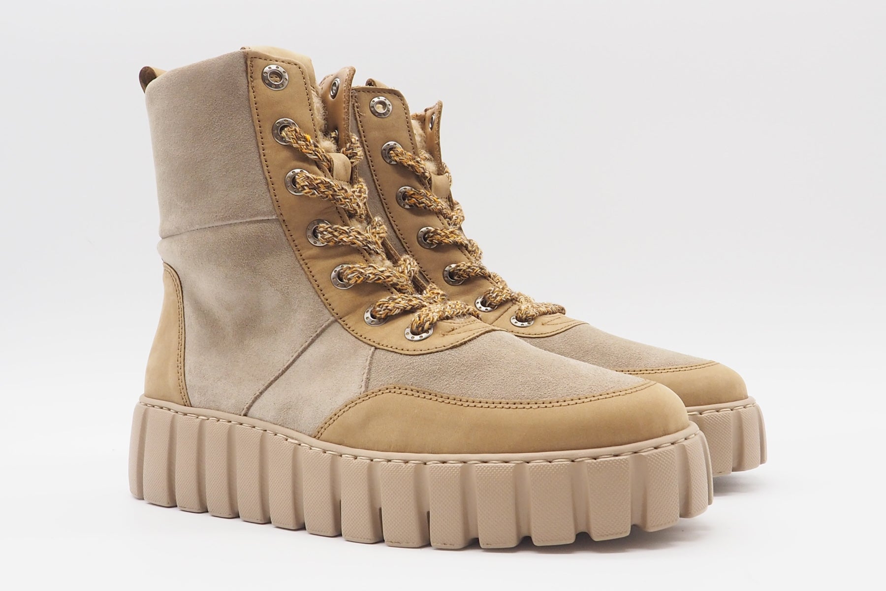 Damen Schnürboots aus Leder in Braun - Absatz 4,5cm Damen Schnürboots Gabor