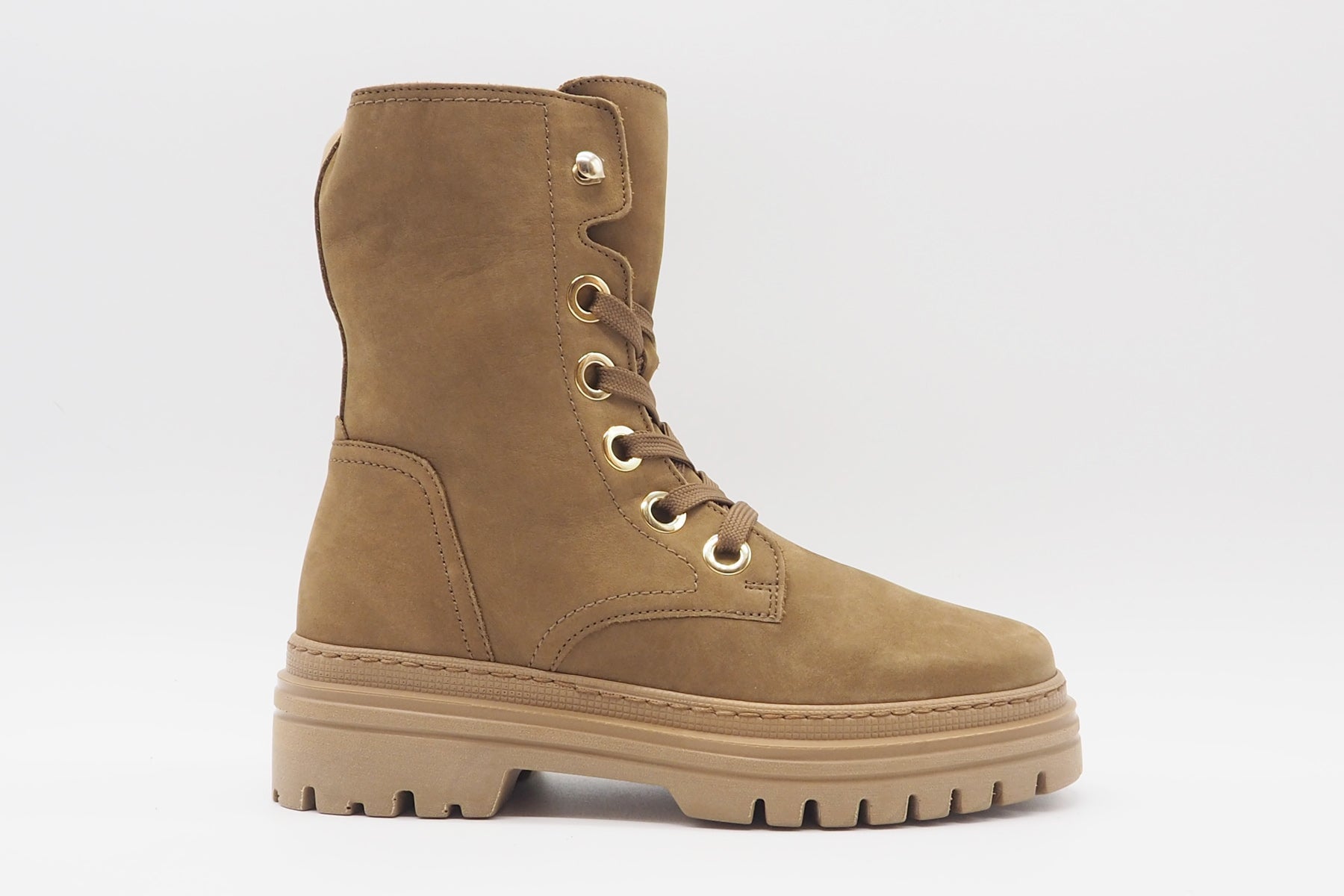 Damen Schnürboots aus Nubukleder in Caramel - Absatz 5cm Damen Schnürboots Gabor