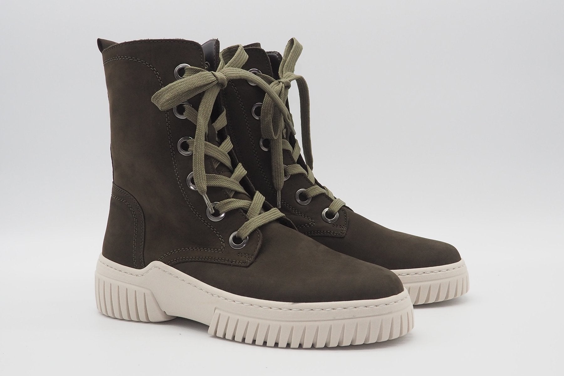 Damen Schnürboots aus Nubukleder in Grau Damen Schnürboots Gabor