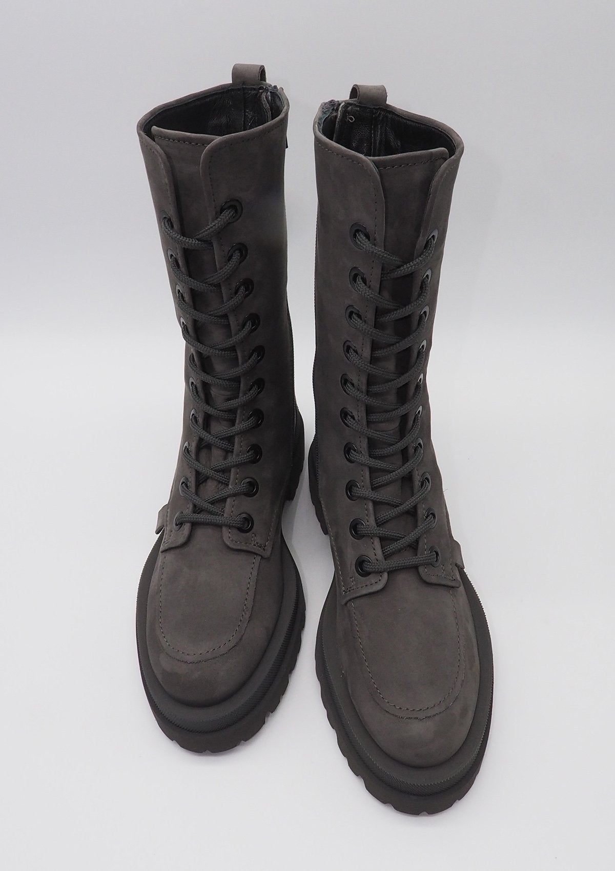Damen Schnürboots aus Nubukleder in Grau Damen Schnürboots Kennel & Schmenger