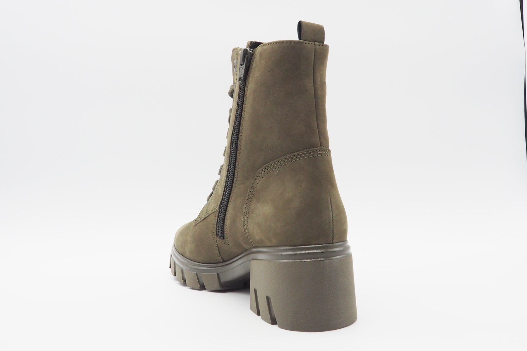 Damen Schnürboots aus Nubukleder in Oliv - Absatz 3,5cm Damen Schnürboots Gabor
